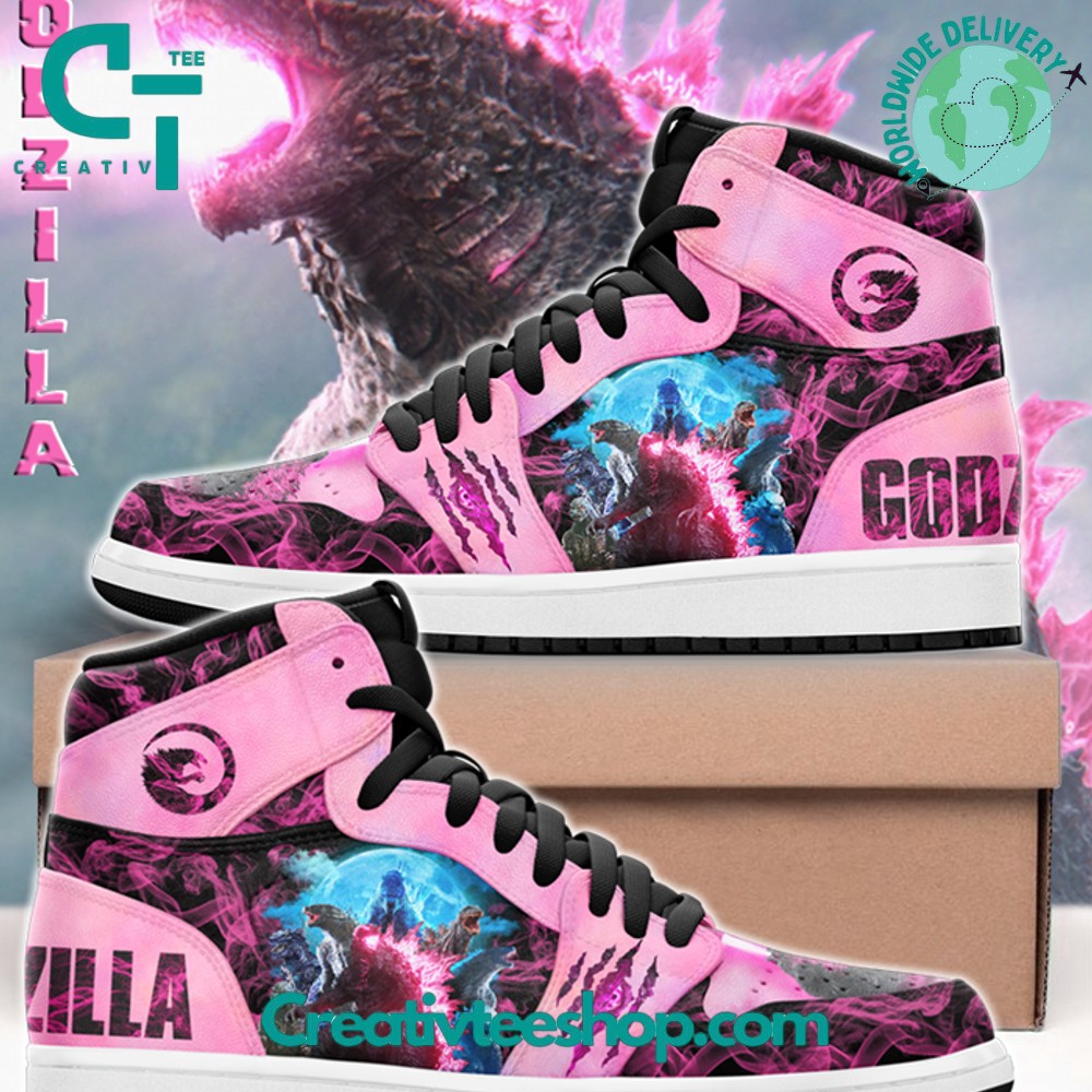 Godzilla Pink AJ1 High Sneakers Shoes For Men And Women Calebmatthewhans