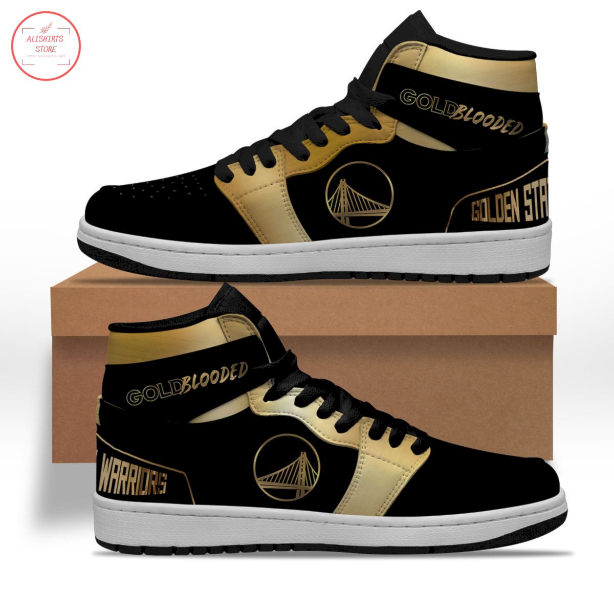 Golden State Warriors NBA AJ1 High Sneakers Shoes For Men And Women Calebmatthewhans