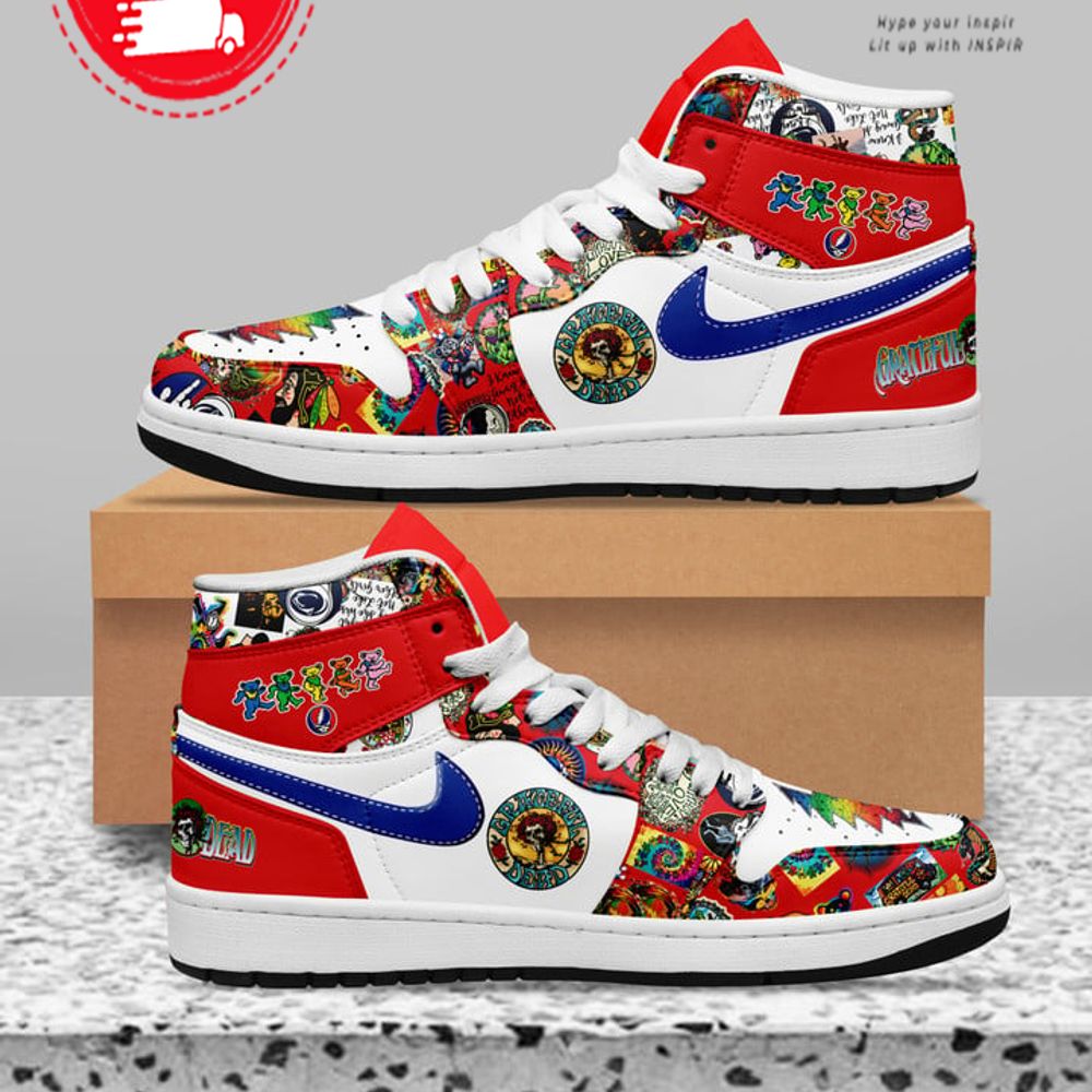Grateful Dead AJ1 High Sneakers Shoes For Men And Women Calebmatthewhans