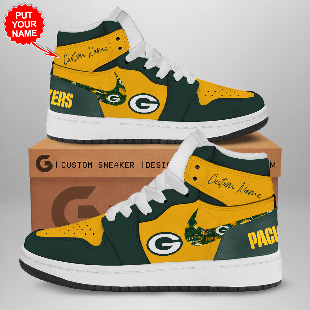 Green Bay Packers AJ1 High Sneakers Shoes For Men And Women Calebmatthewhans