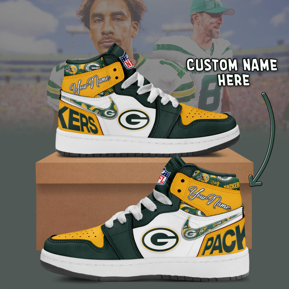 Green Bay Packers AJ1 High Sneakers Shoes For Men And Women Calebmatthewhans