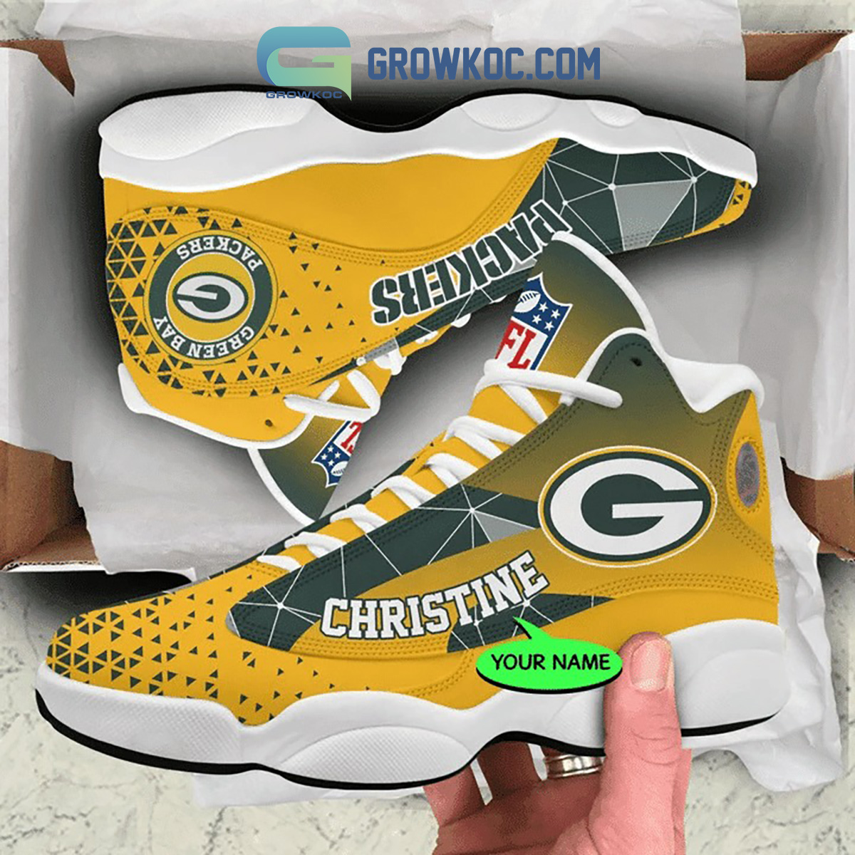 Green Bay Packers AJ13 Sneakers Shoes For Men And Women Calebmatthewhans