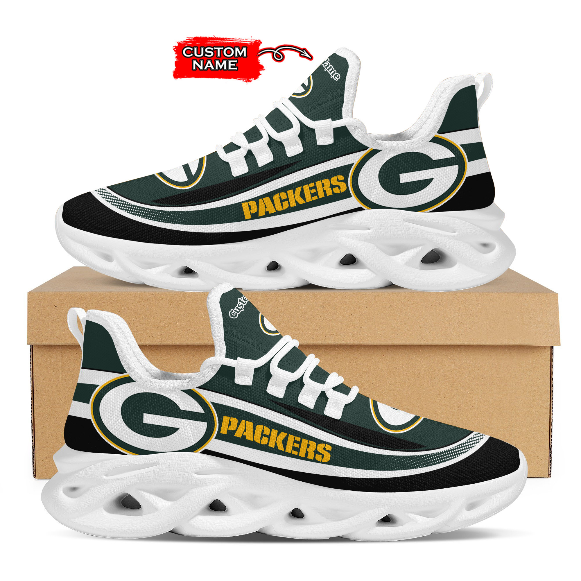 Green Bay Packers Max Soul Shoes Sneakers For Men And Women Calebmatthewhans