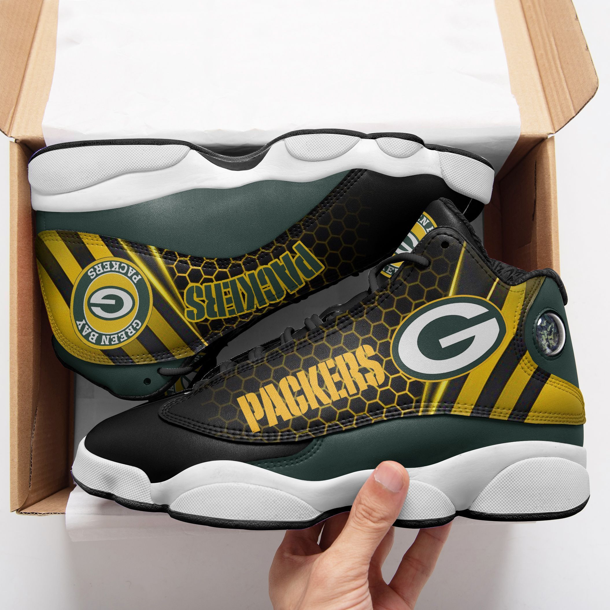 Green Bay Packers NFL AJ13 Sneakers Shoes For Men And Women Calebmatthewhans