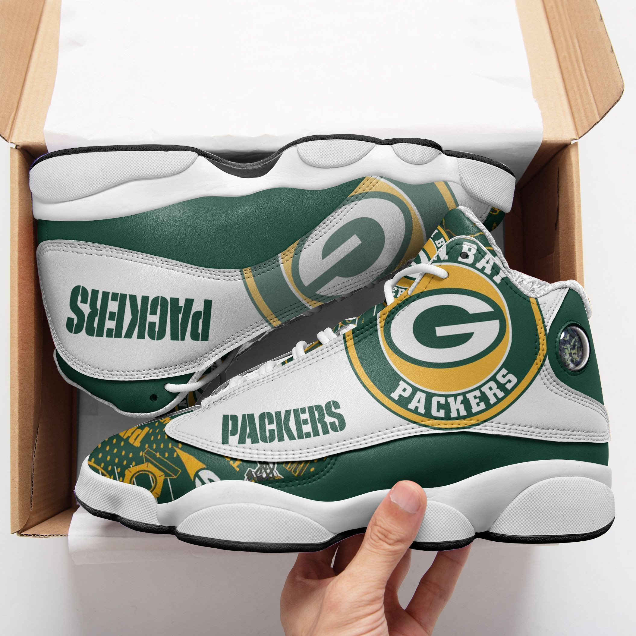 Green Bay Packers NFL AJ13 Sneakers Shoes For Men And Women Calebmatthewhans