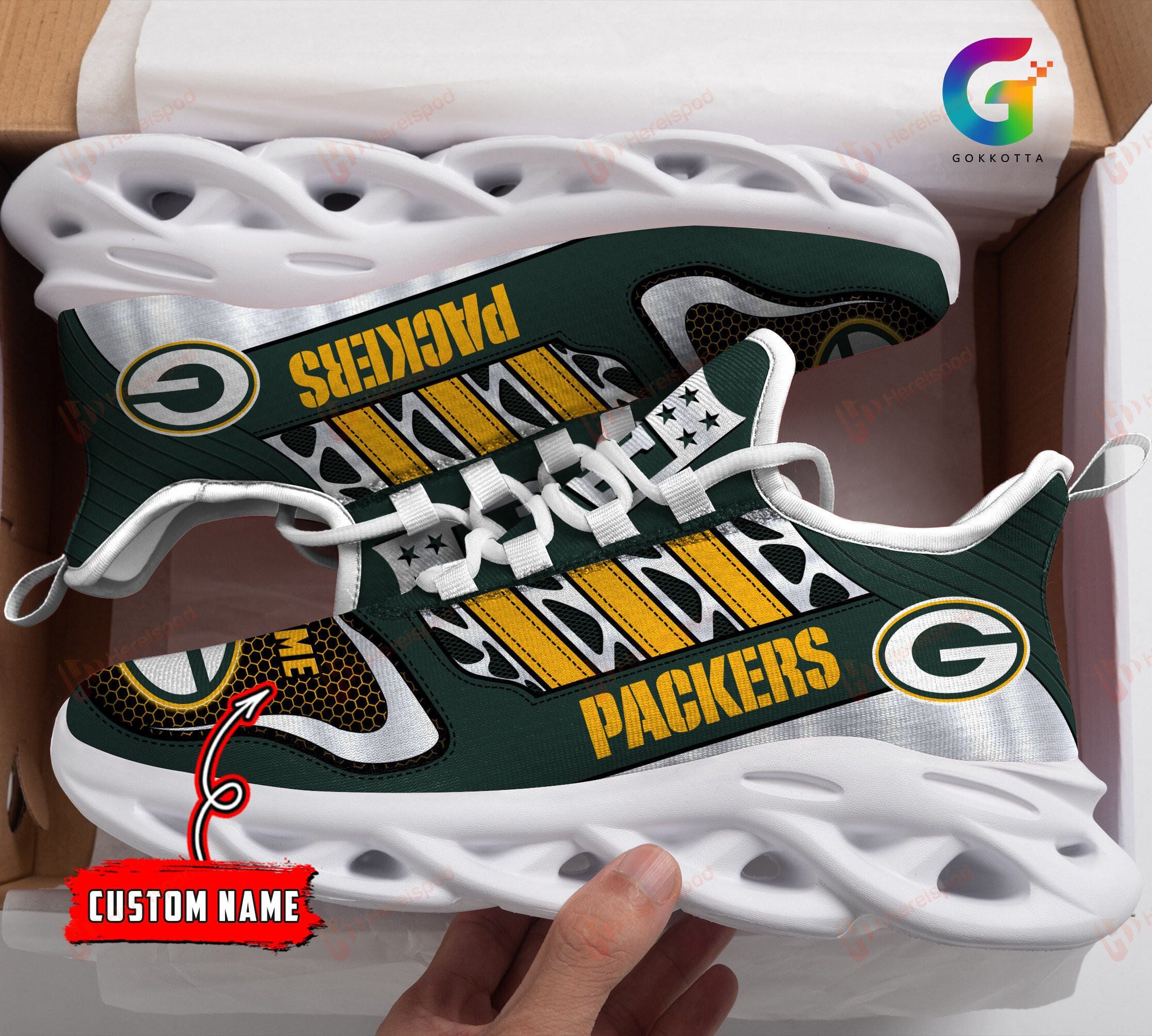 Green Bay Packers NFL Max Soul Shoes Sneakers For Men And Women Calebmatthewhans