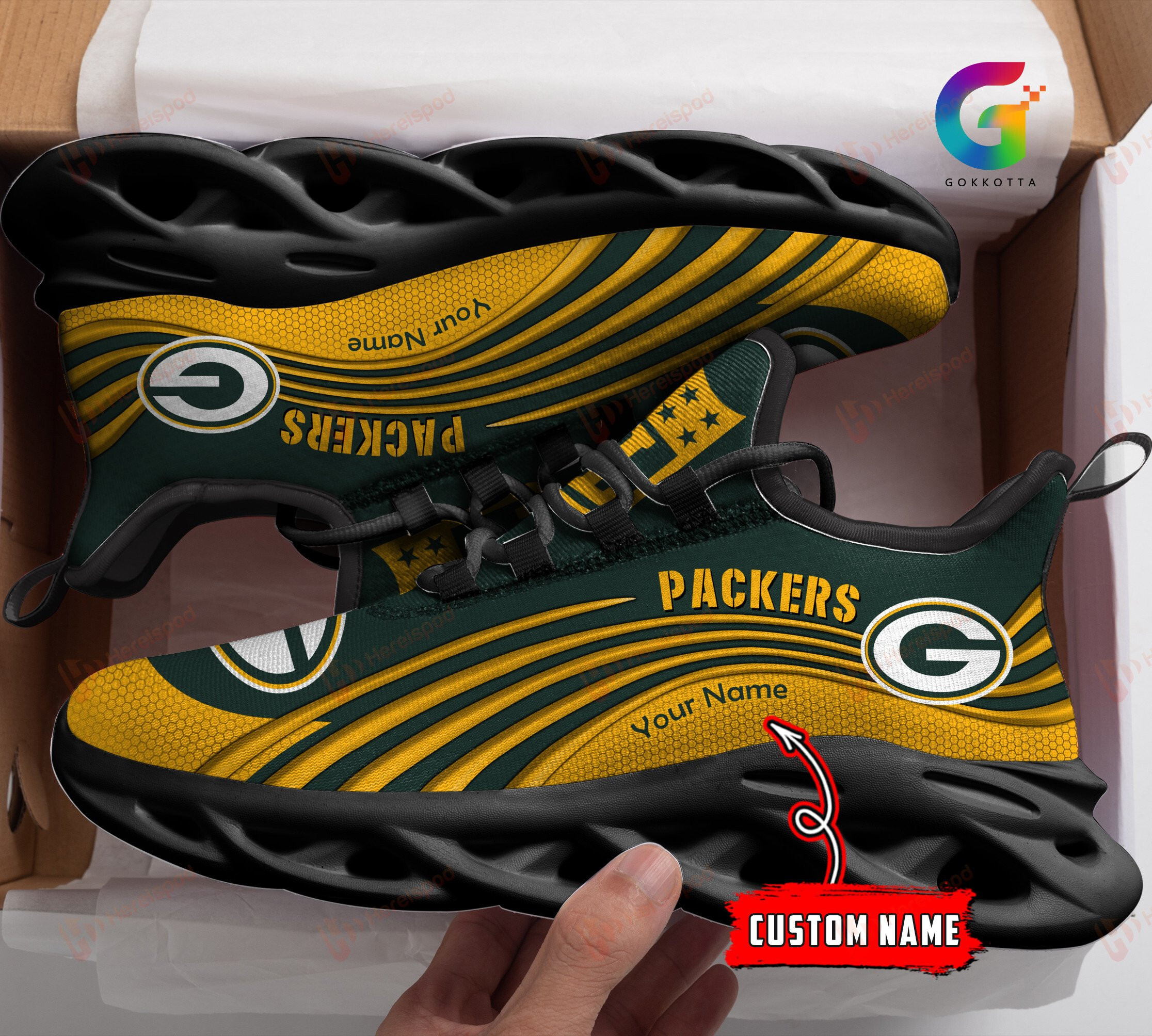 Green Bay Packers NFL Max Soul Shoes Sneakers For Men And Women Calebmatthewhans