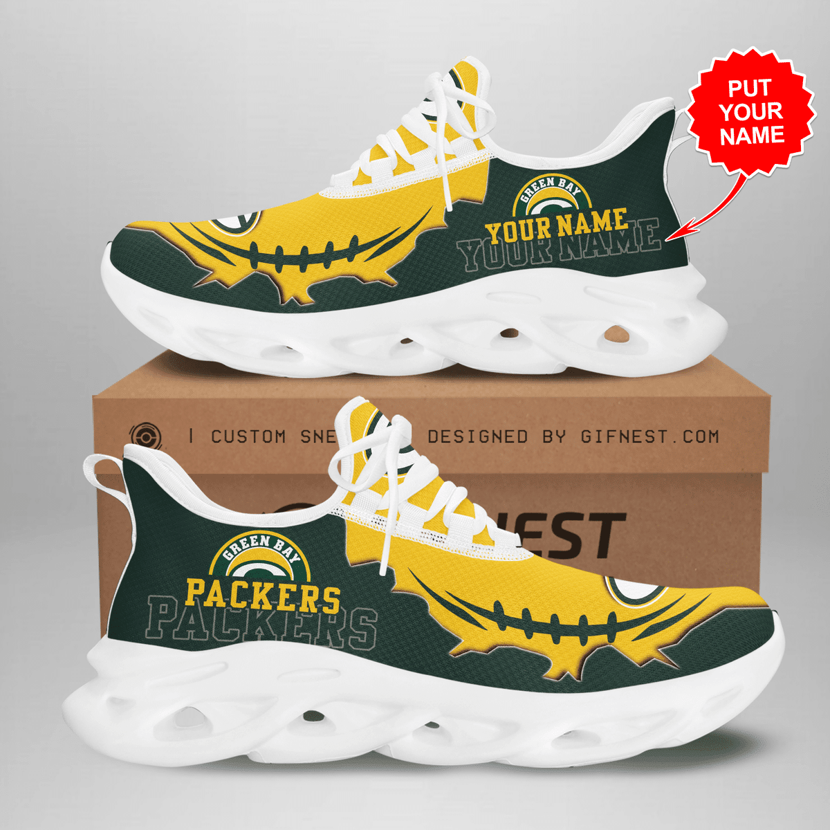 Green Bay Packers NFL Max Soul Shoes Sneakers For Men And Women Calebmatthewhans