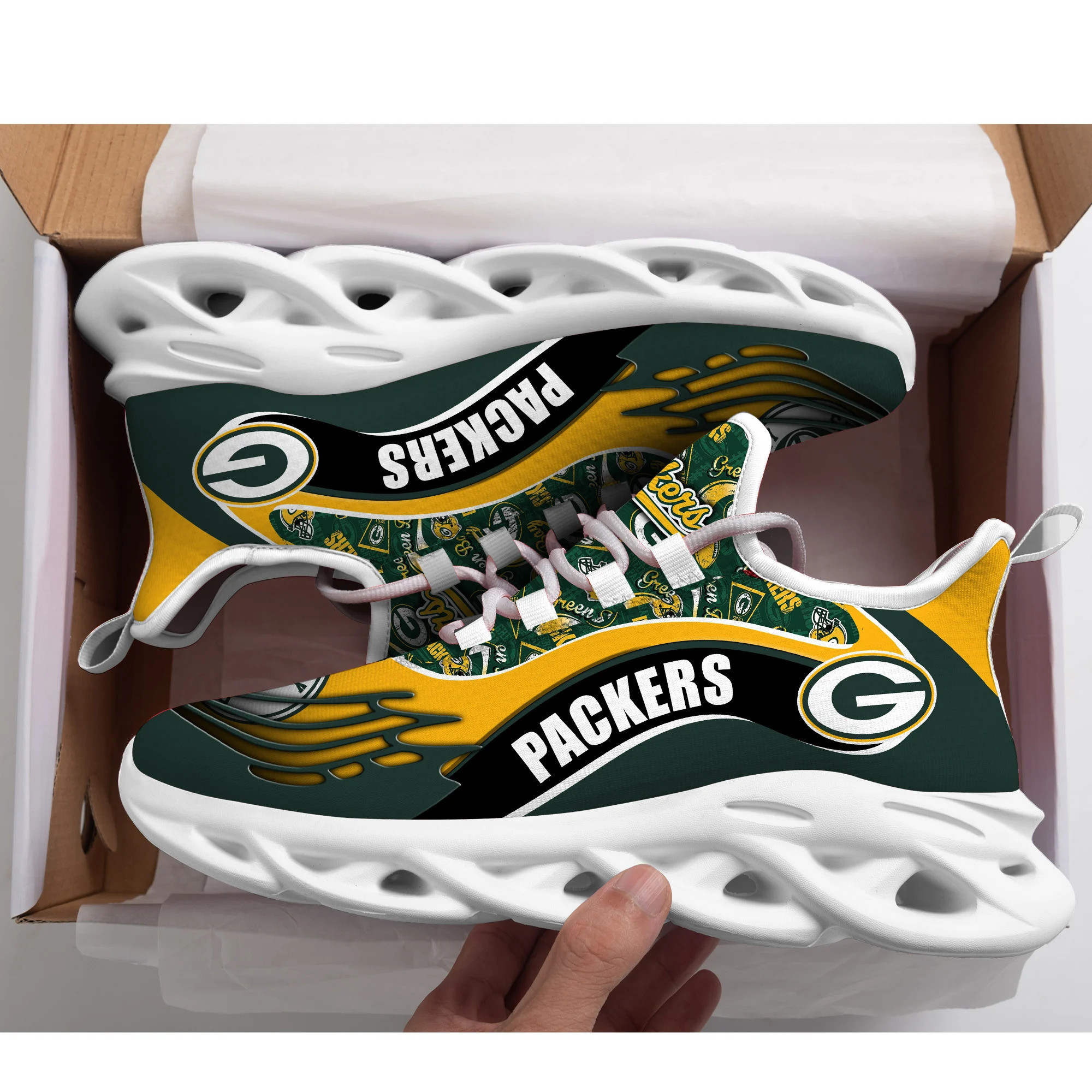 Green Bay Packers NFL Max Soul Shoes Sneakers For Men And Women Calebmatthewhans