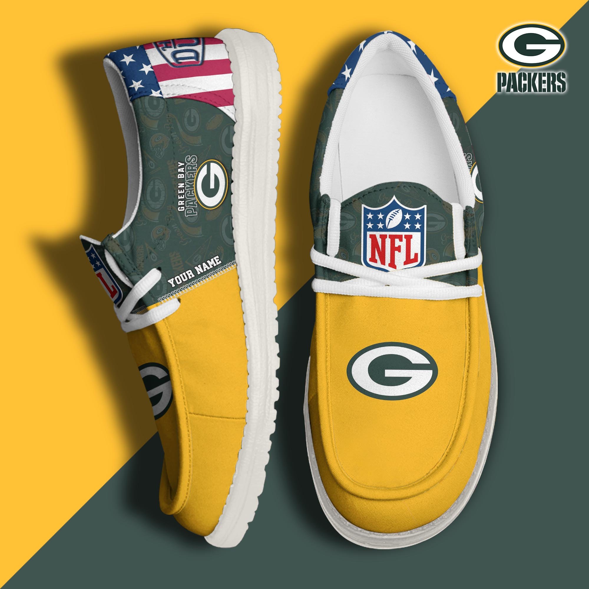 Green Bay Packers Personalized Hey Dude Shoes For Men And Women Calebmatthewhans