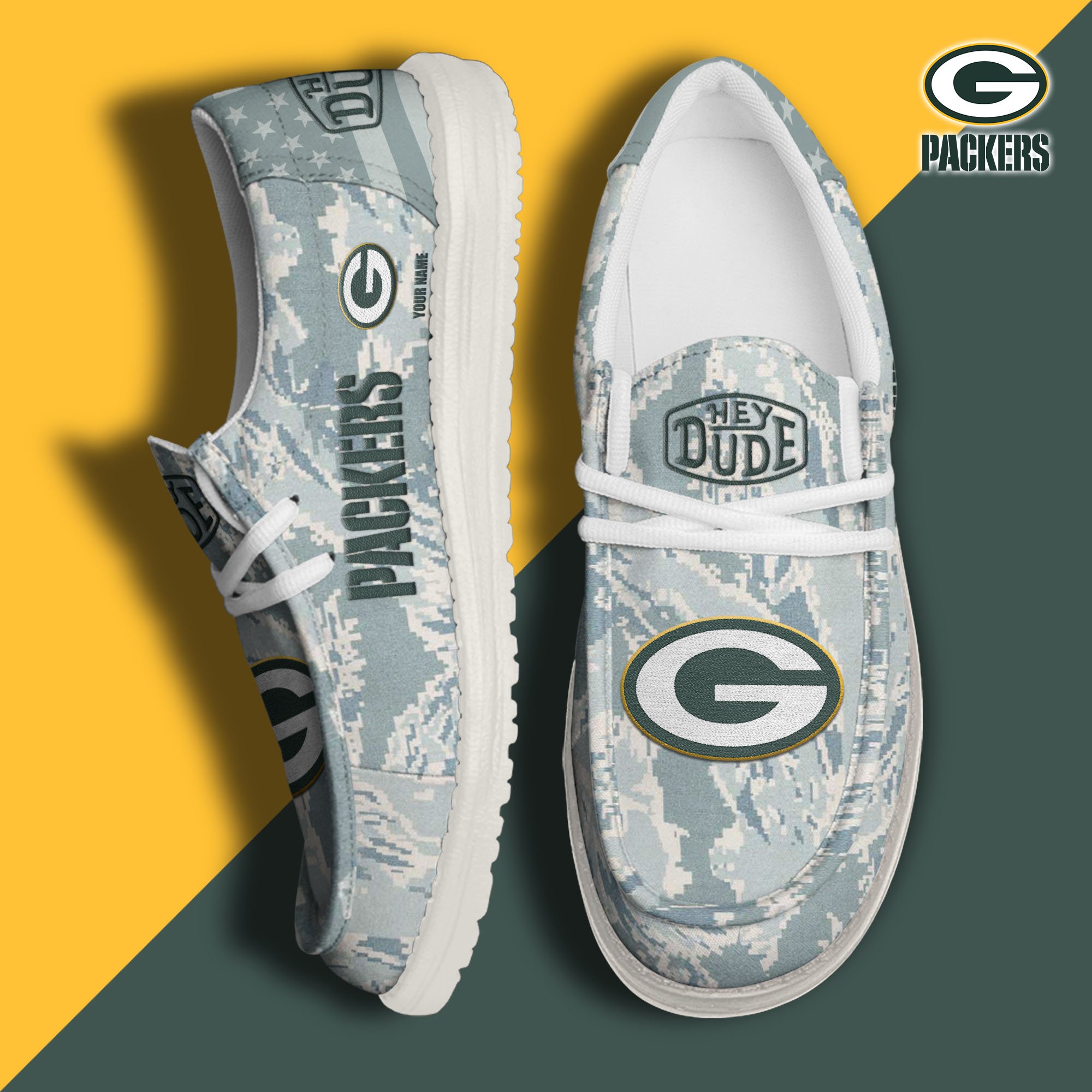 Green Bay Packers Personalized Hey Dude Shoes For Men And Women Calebmatthewhans