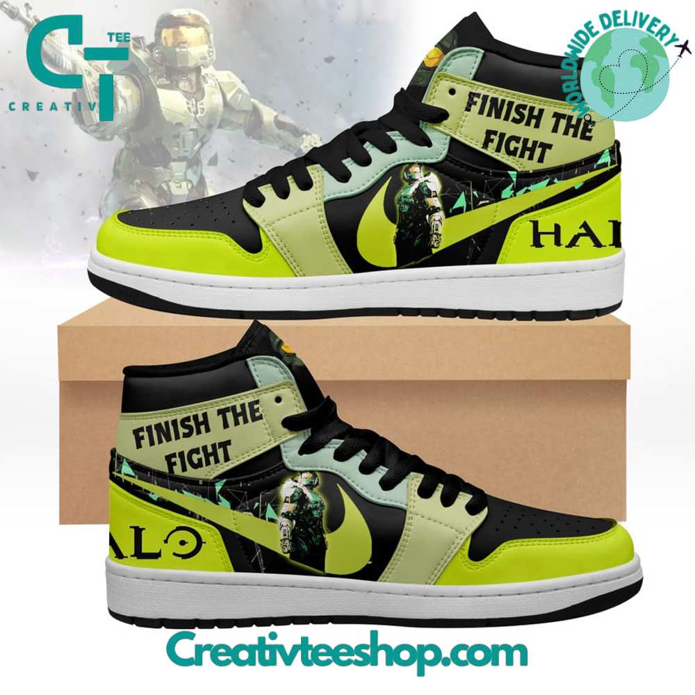 Halo Finish The Fight AJ1 High Sneakers Shoes For Men And Women Calebmatthewhans