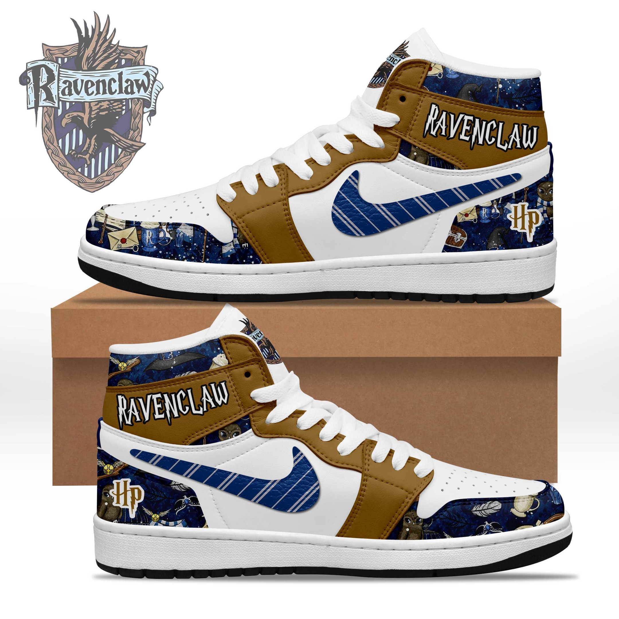 Harry Potter Ravenclaw AJ1 High Sneakers Shoes For Men And Women Calebmatthewhans