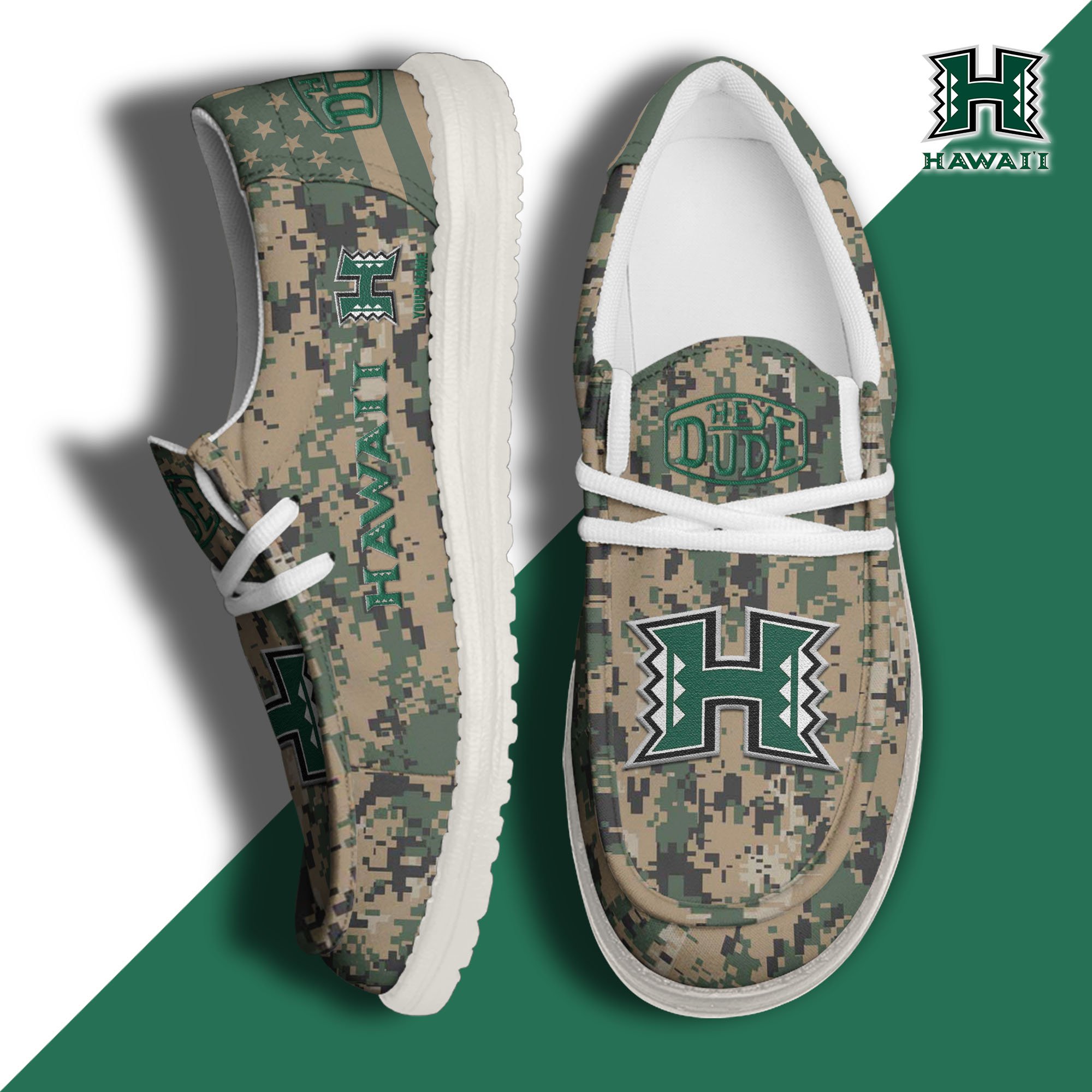 Hawaii Rainbow Warriors Personalized Hey Dude Shoes For Men And Women Calebmatthewhans