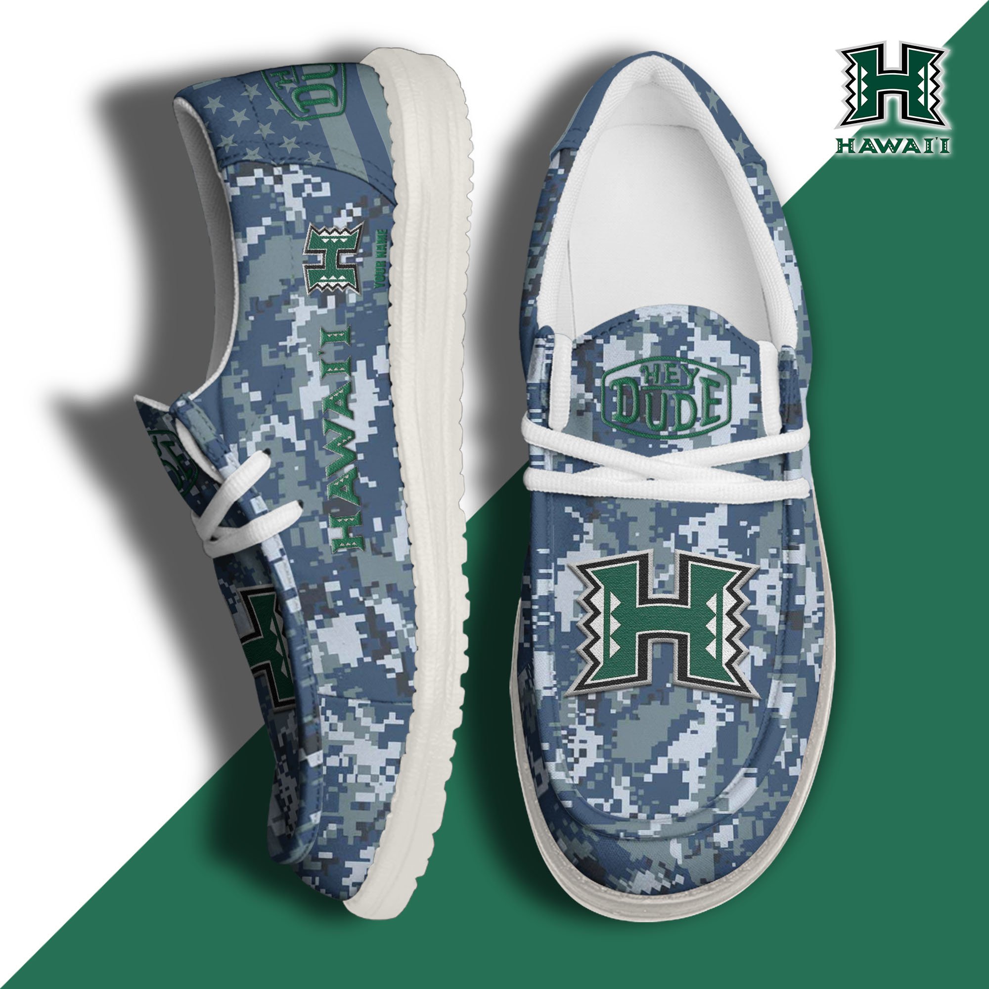 Hawaii Rainbow Warriors Personalized Hey Dude Shoes For Men And Women Calebmatthewhans