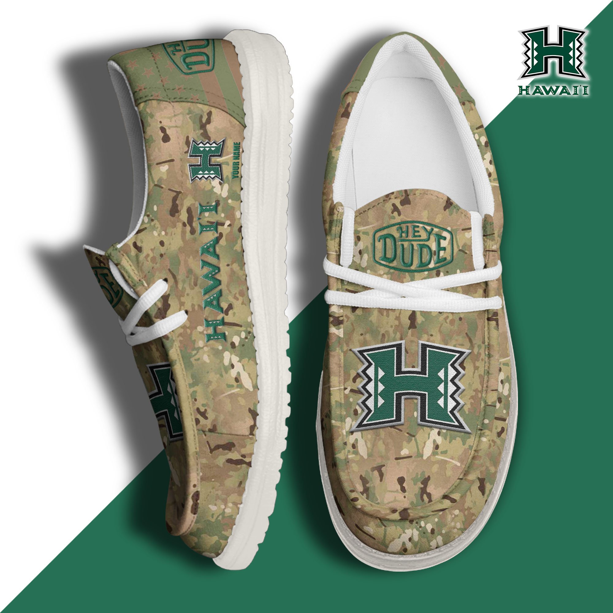 Hawaii Rainbow Warriors Personalized Hey Dude Shoes For Men And Women Calebmatthewhans
