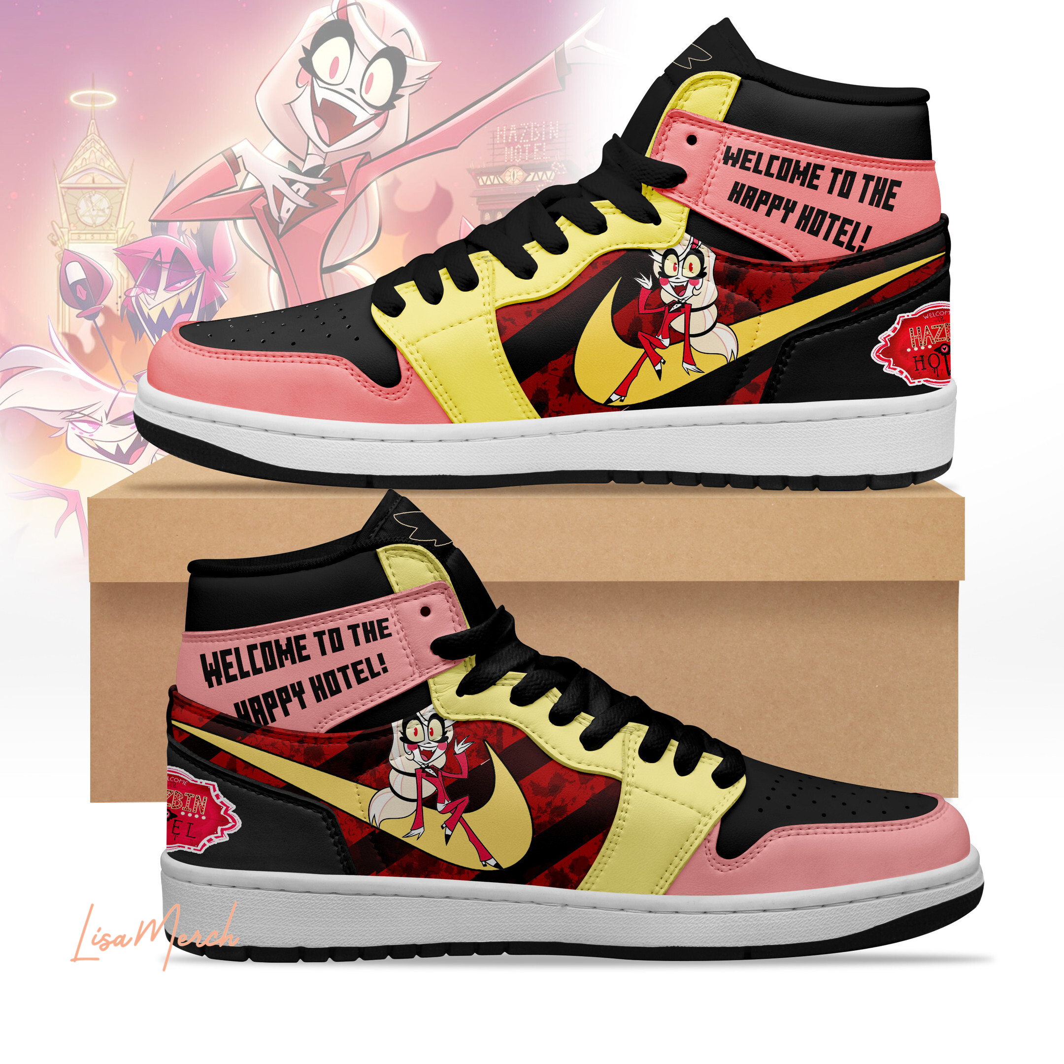 Hazbin Hotel AJ1 High Sneakers Shoes For Men And Women Calebmatthewhans