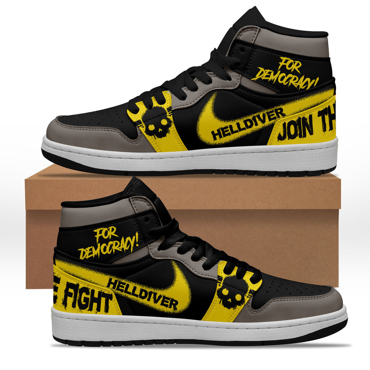 Helldivers AJ1 High Sneakers Shoes For Men And Women Calebmatthewhans
