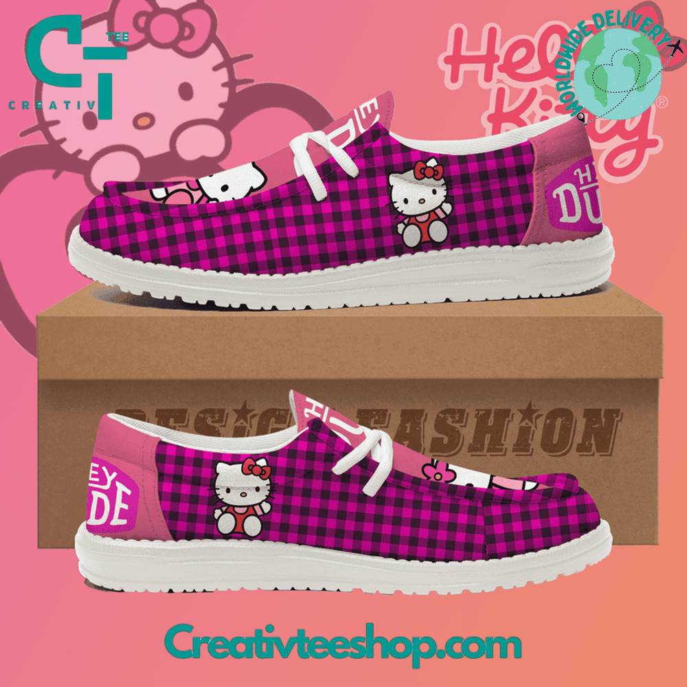Hello Kitty Personalized Hey Dude Shoes For Men And Women Calebmatthewhans