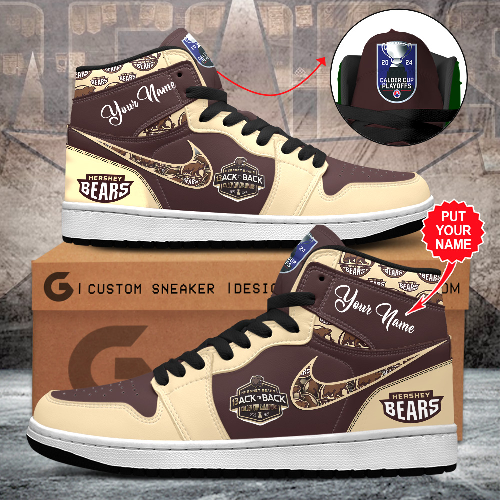 Hershey Bears AJ1 High Sneakers Shoes For Men And Women Calebmatthewhans