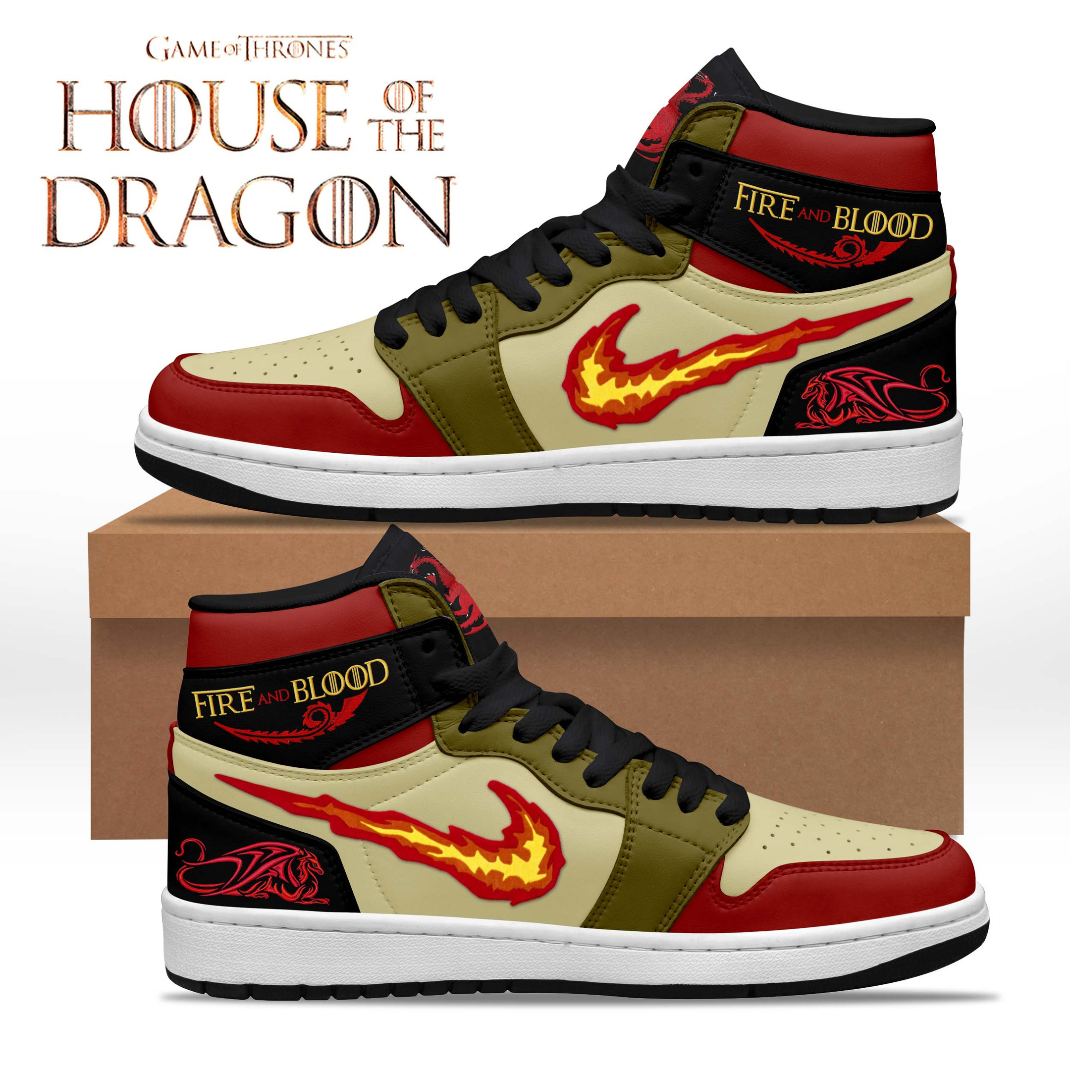 House of the Dragon AJ1 High Sneakers Shoes For Men And Women Calebmatthewhans