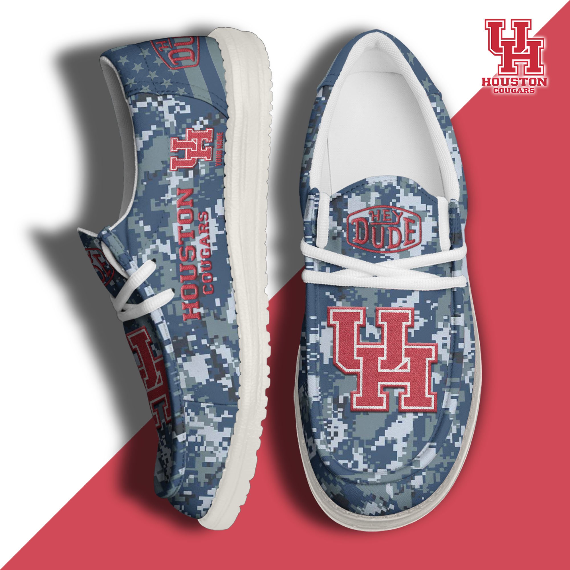 Houston Cougars Personalized Hey Dude Shoes For Men And Women Calebmatthewhans