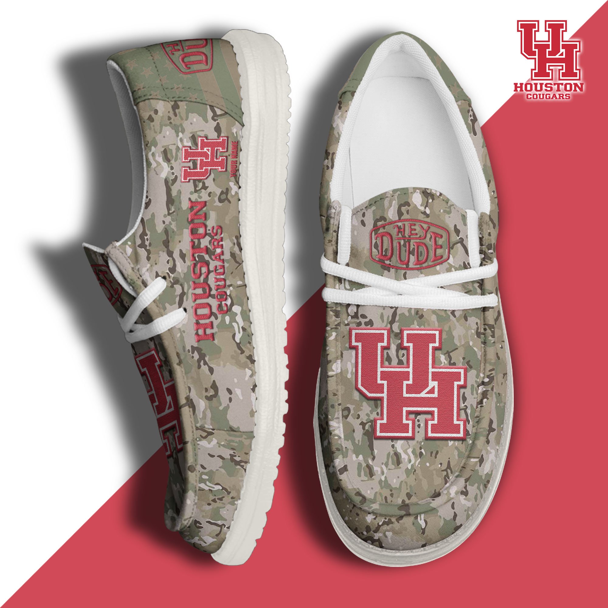 Houston Cougars Personalized Hey Dude Shoes For Men And Women Calebmatthewhans