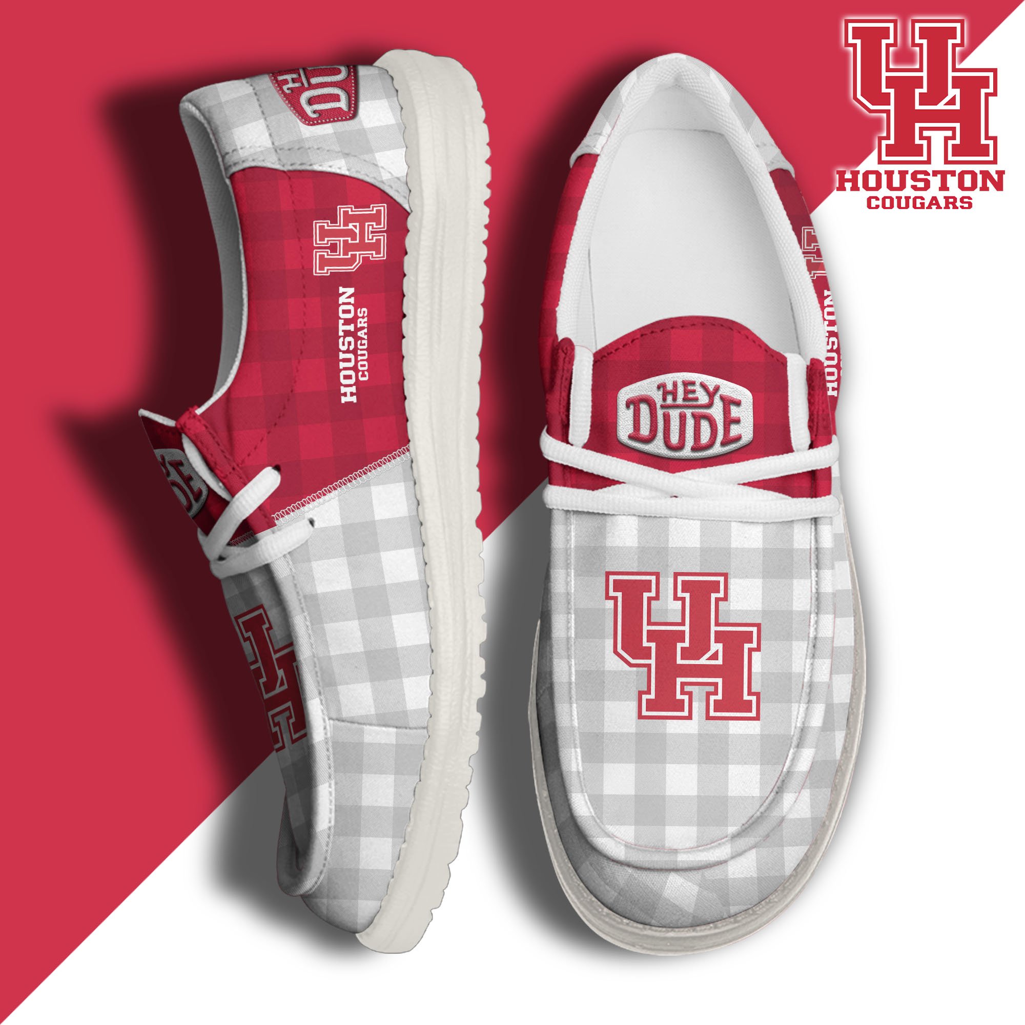 Houston Cougars Personalized Hey Dude Shoes For Men And Women Calebmatthewhans