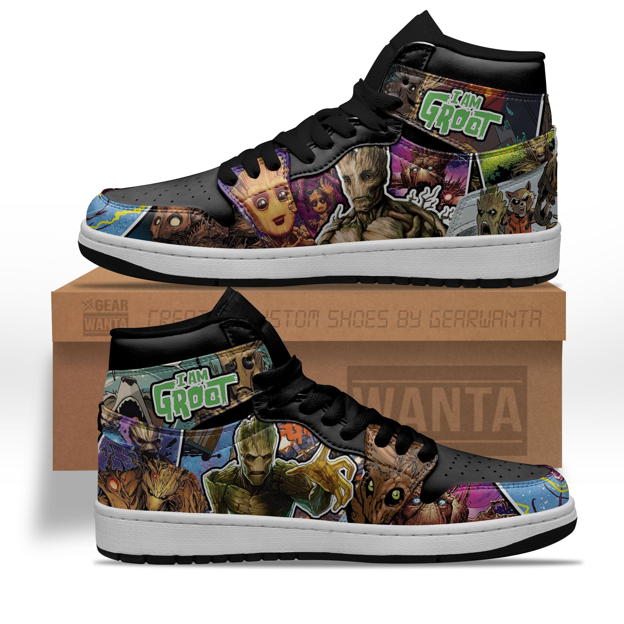 I Am Groot AJ1 High Sneakers Shoes For Men And Women Calebmatthewhans