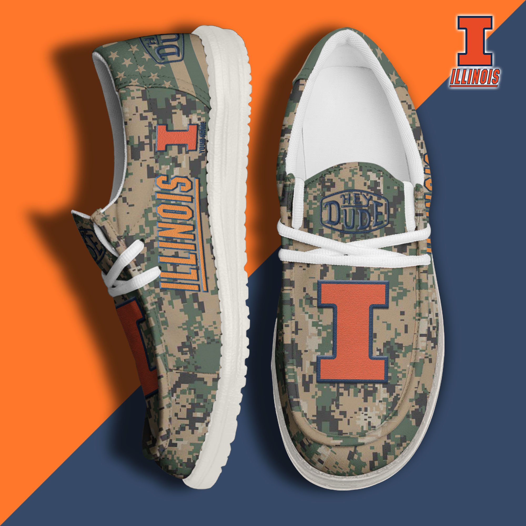 Illinois Fighting Illini Personalized Hey Dude Shoes For Men And Women Calebmatthewhans