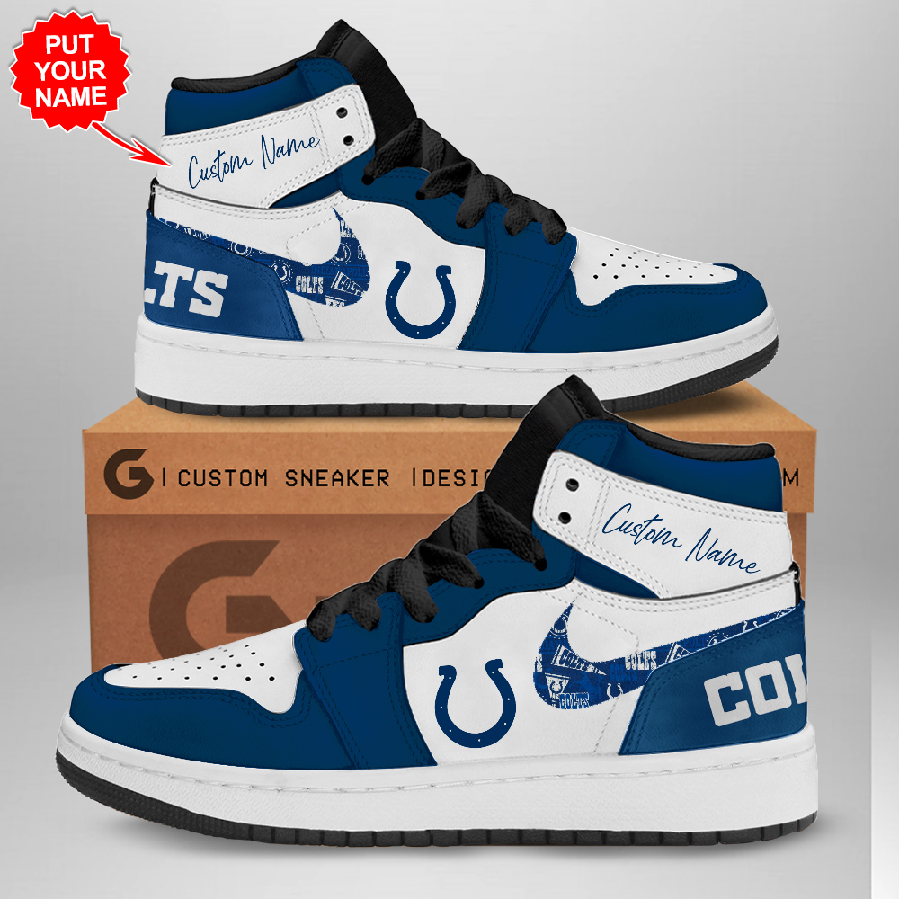 Indianapolis Colts AJ1 High Sneakers Shoes For Men And Women Calebmatthewhans