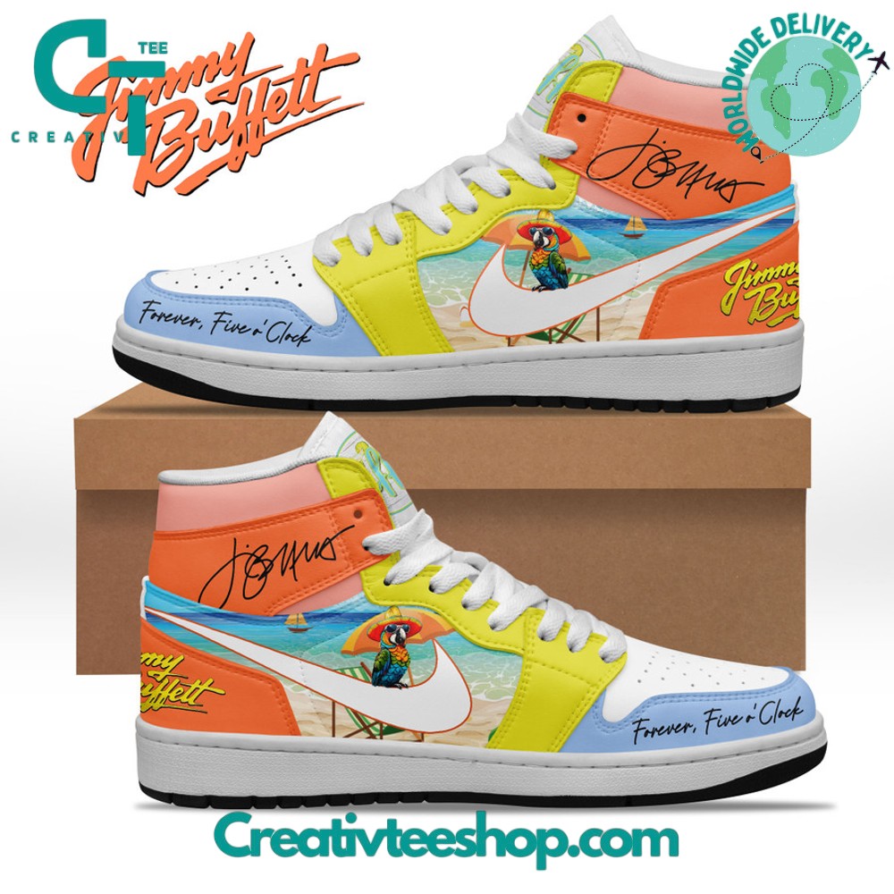 Jimmy Buffett Forever 5 O’Clock AJ1 High Sneakers Shoes For Men And Women Calebmatthewhans