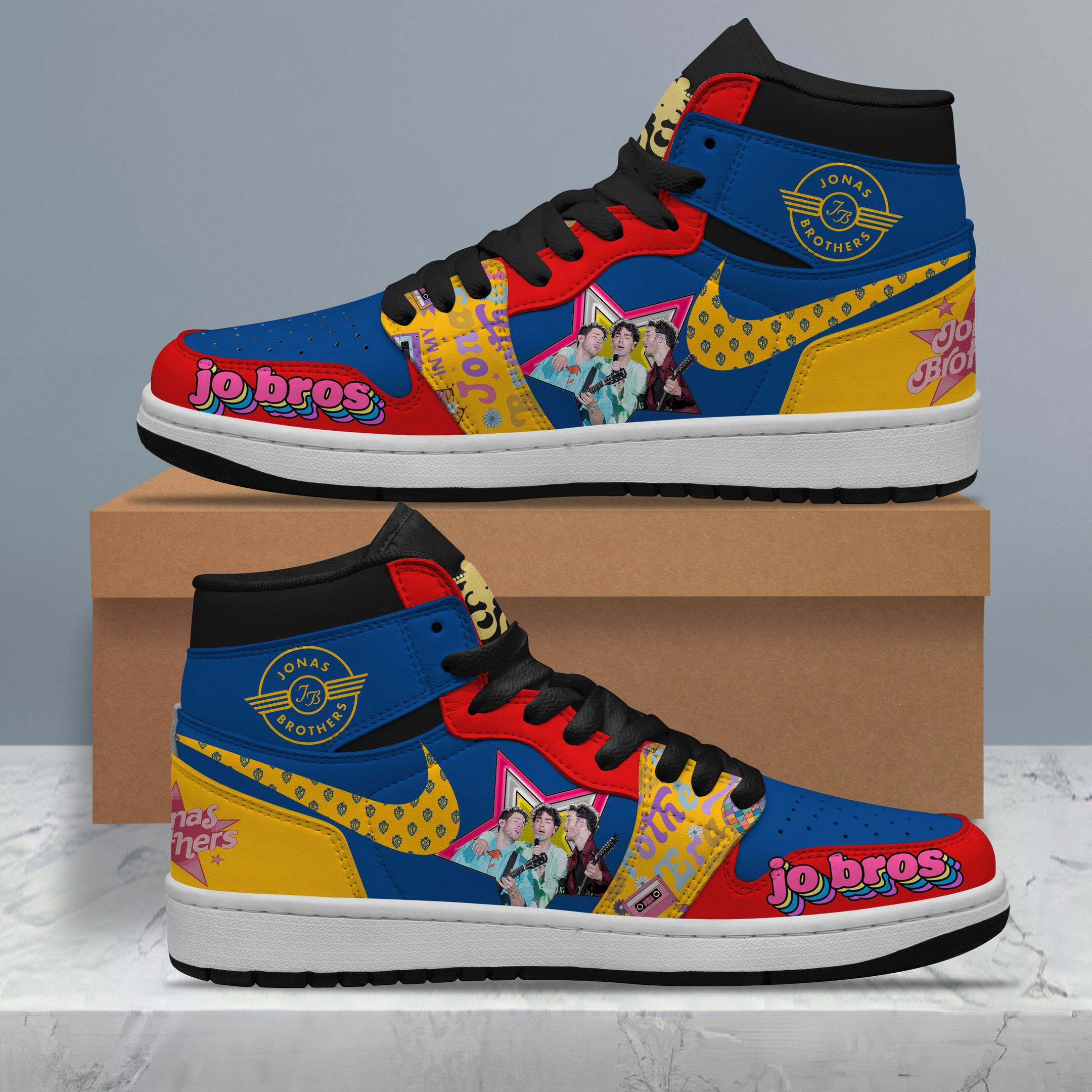 Jonas Brothers AJ1 High Sneakers Shoes For Men And Women Calebmatthewhans
