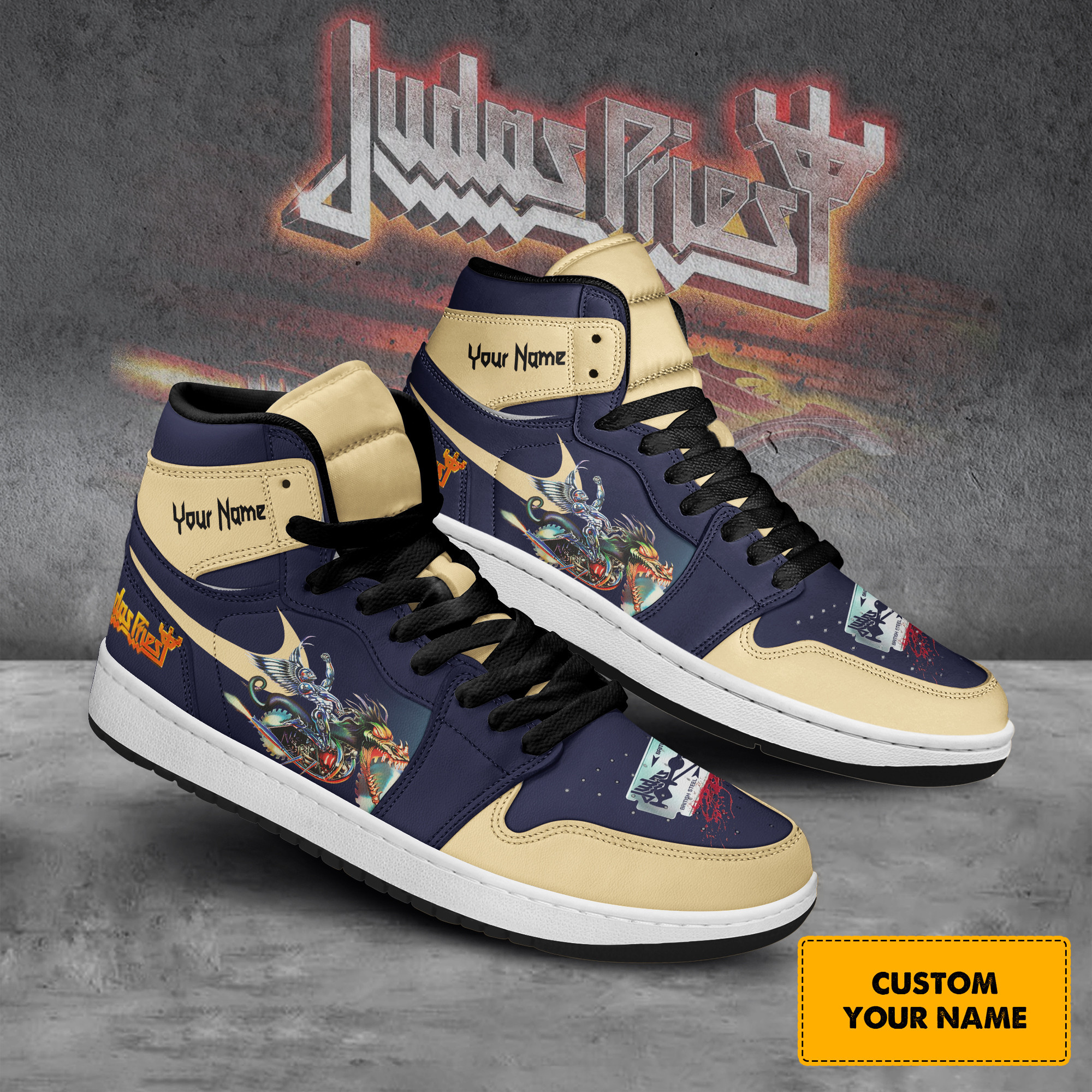 Judas Priest AJ1 High Sneakers Shoes For Men And Women Calebmatthewhans
