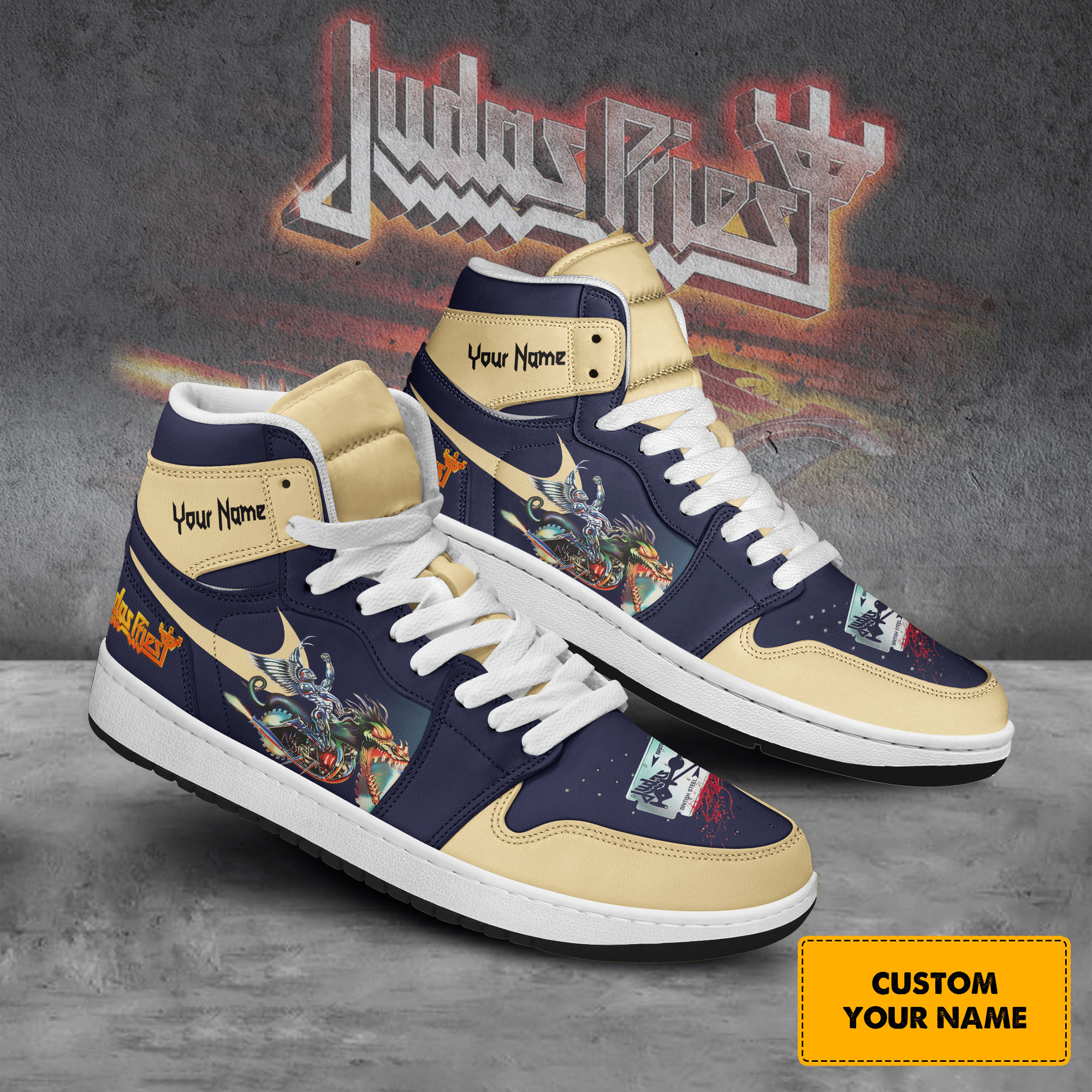 Judas Priest AJ1 High Sneakers Shoes For Men And Women Calebmatthewhans