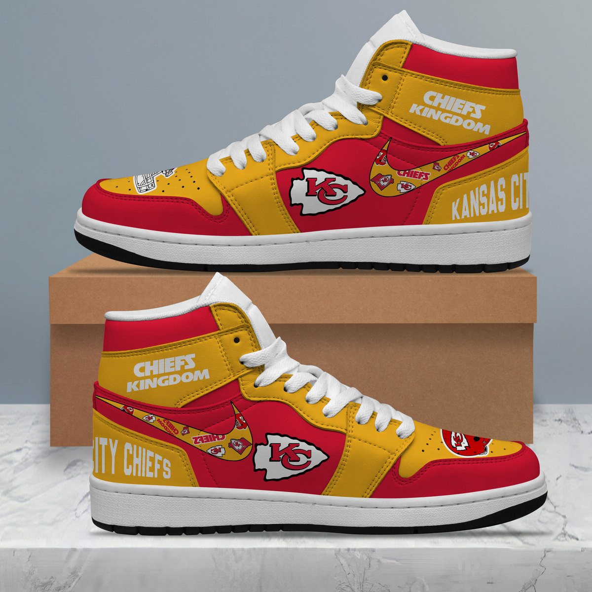 Kansas City Chiefs AJ1 High Sneakers Shoes For Men And Women Calebmatthewhans