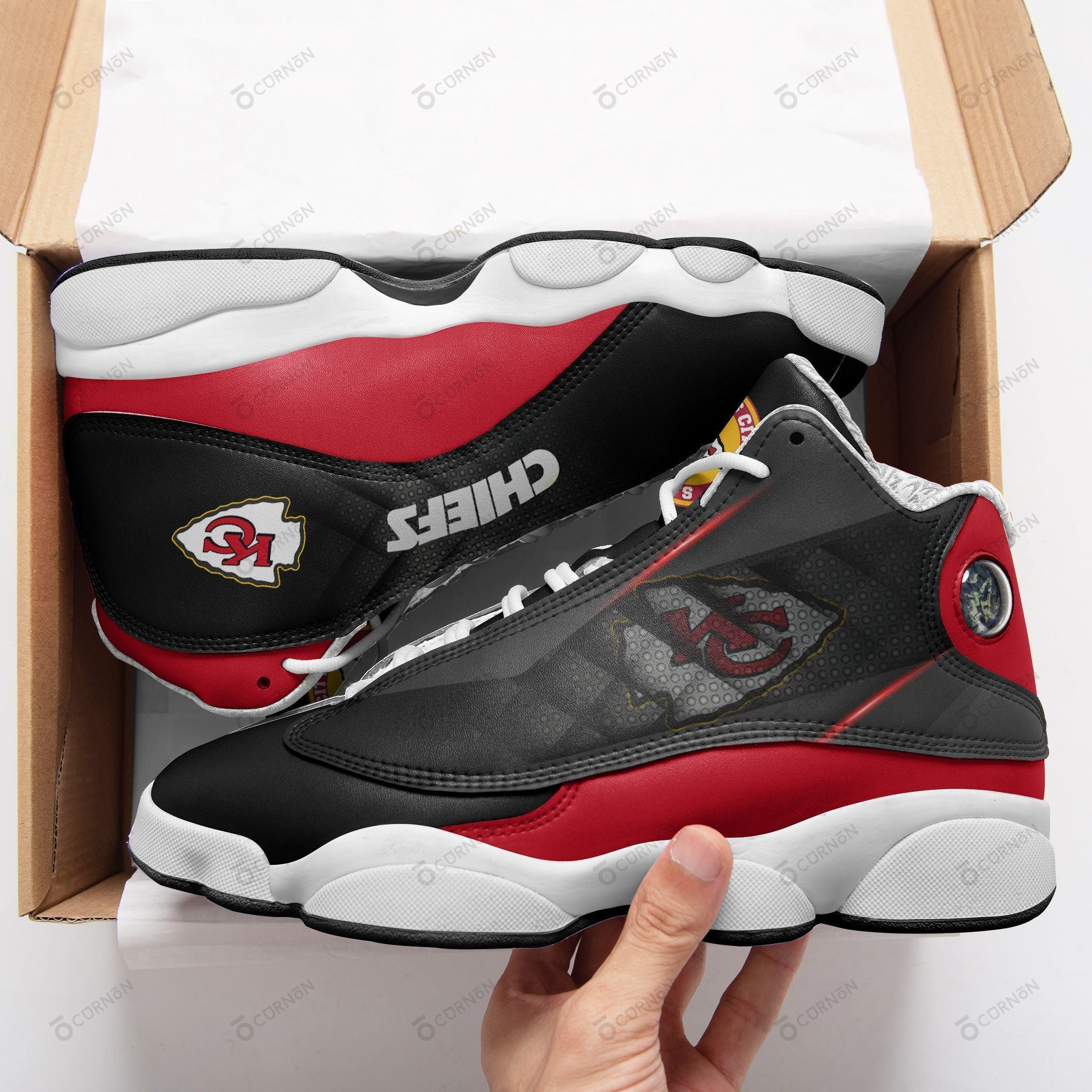 Kansas City Chiefs NFL AJ13 Sneakers Shoes For Men And Women Calebmatthewhans