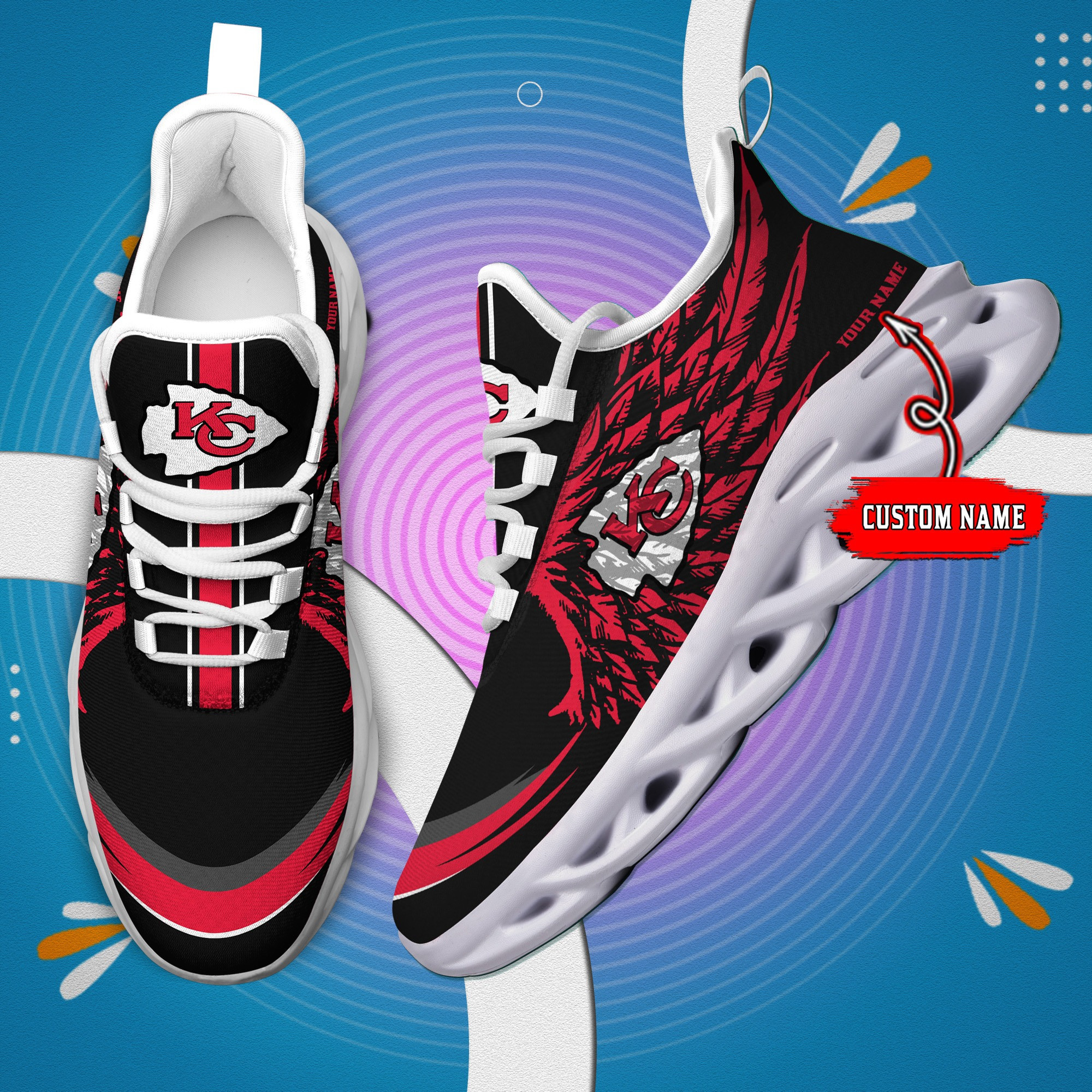 Kansas City Chiefs NFL Max Soul Shoes Sneakers For Men And Women Calebmatthewhans