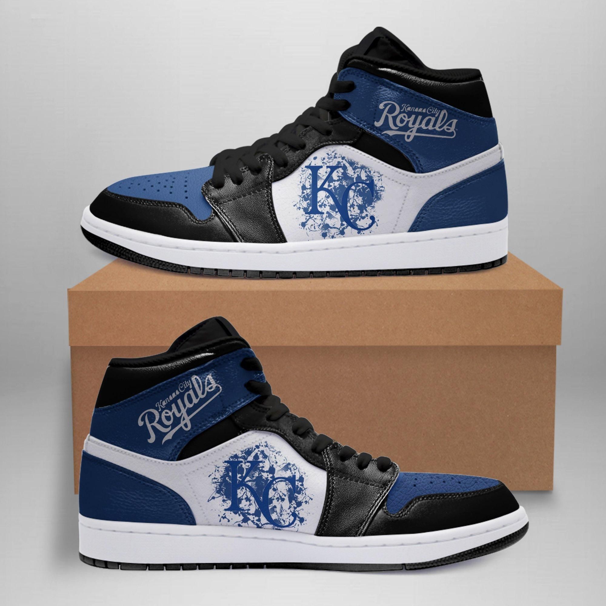 Kansas City Royals AJ1 High Sneakers Shoes For Men And Women Calebmatthewhans