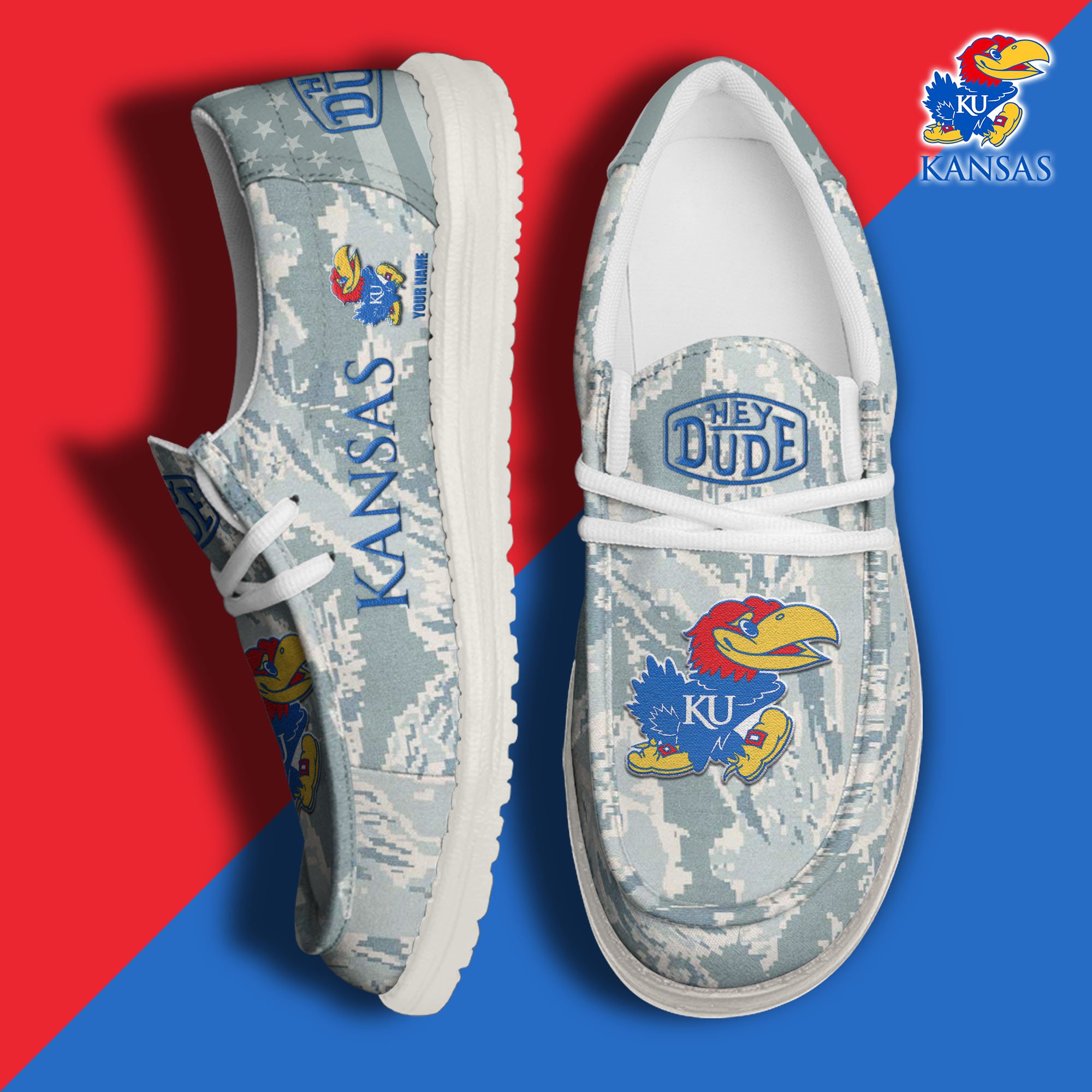 Kansas Jayhawks Personalized Hey Dude Shoes For Men And Women Calebmatthewhans