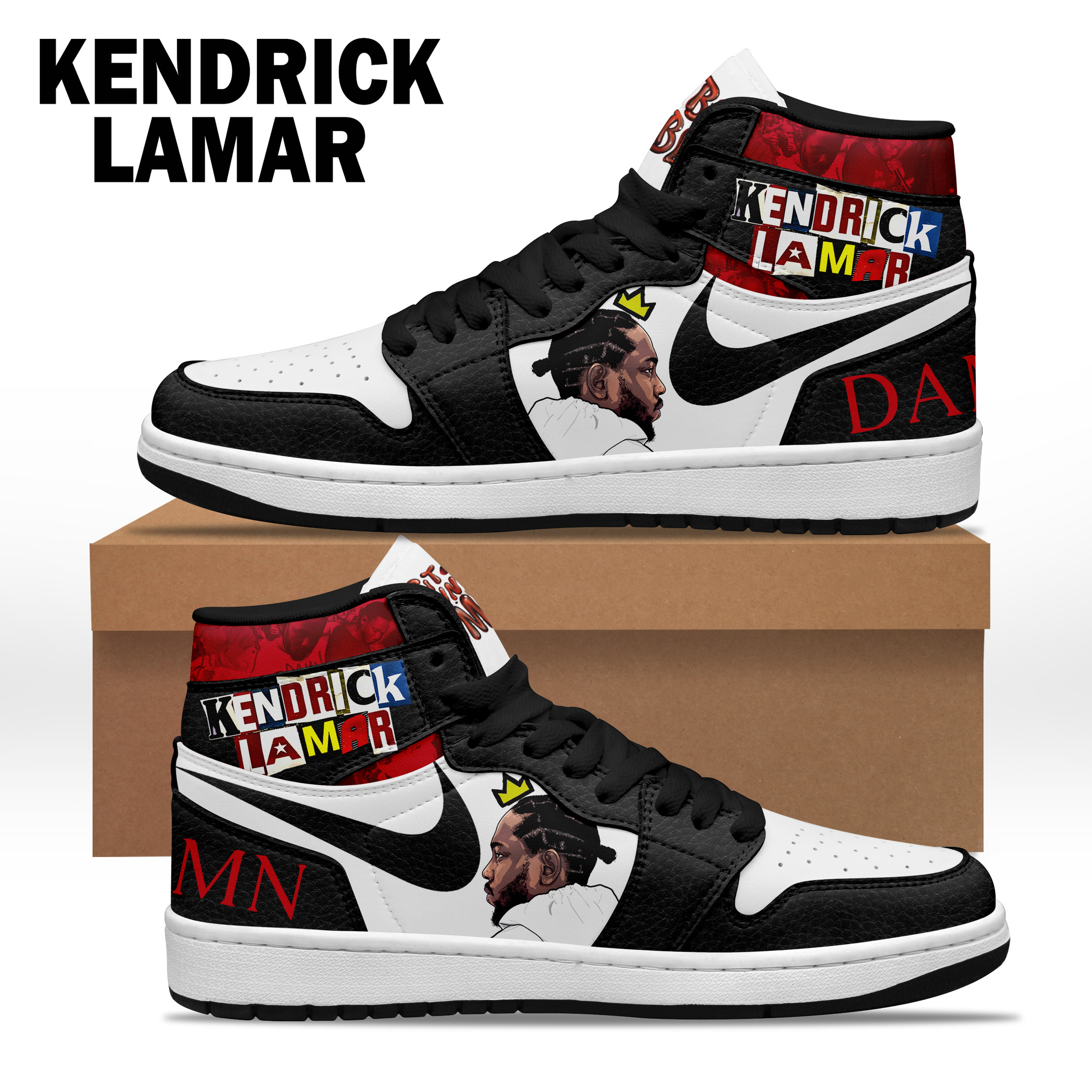 Kendrick Lamar AJ1 High Sneakers Shoes For Men And Women Calebmatthewhans