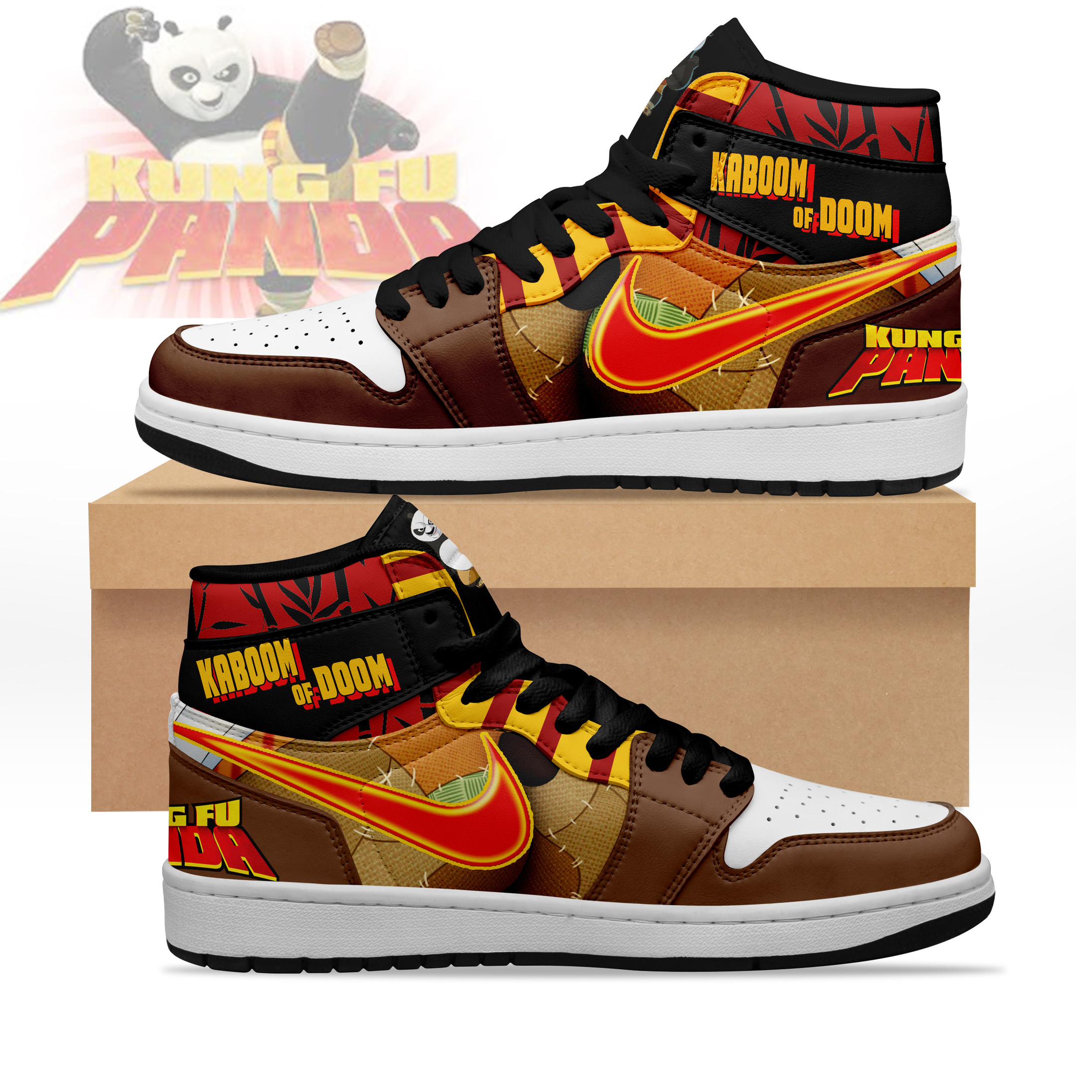 Kung Fu Panda AJ1 High Sneakers Shoes For Men And Women Calebmatthewhans