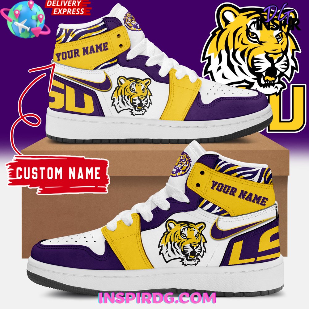 LSU Tigers AJ1 High Sneakers Shoes For Men And Women Calebmatthewhans
