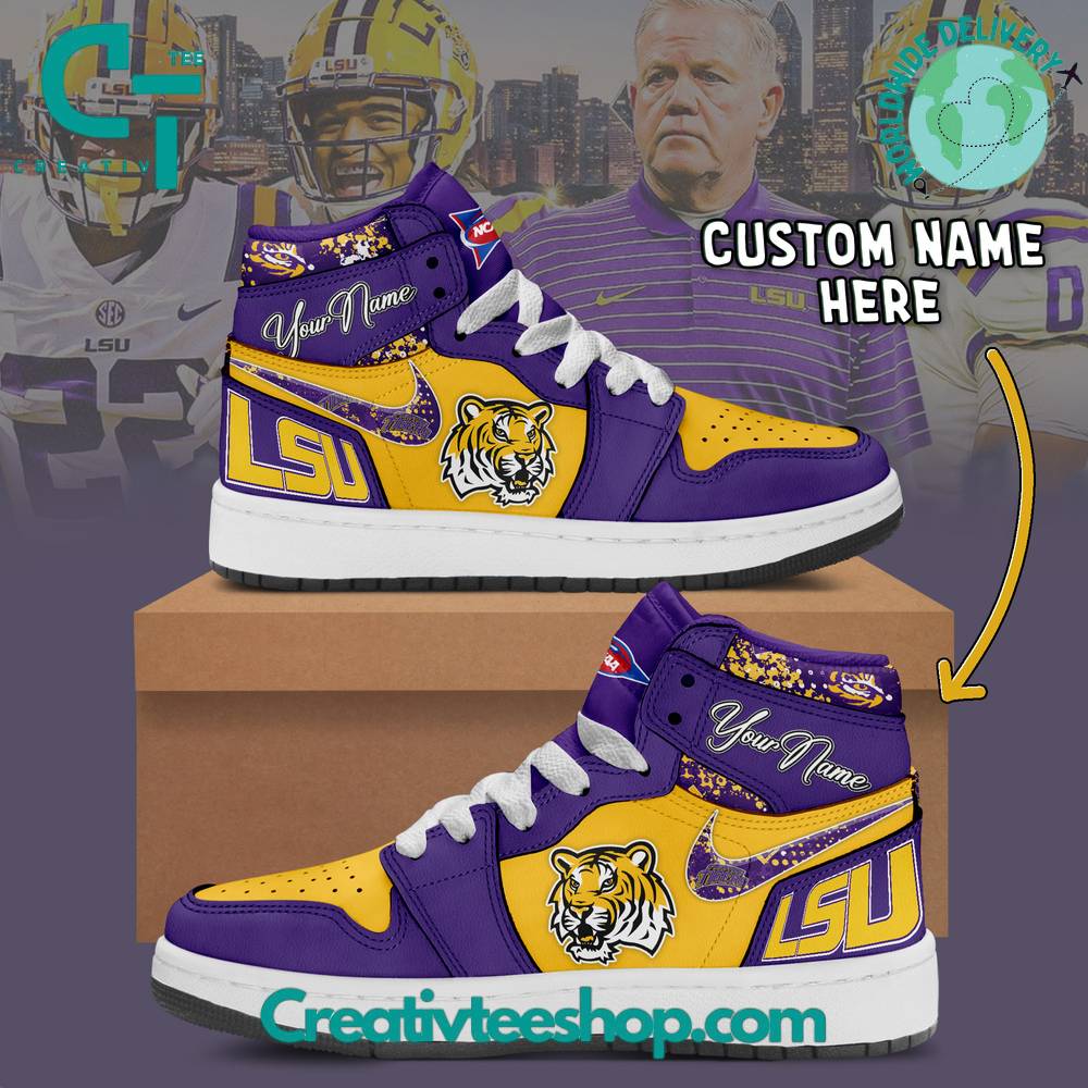 LSU Tigers AJ1 High Sneakers Shoes For Men And Women Calebmatthewhans