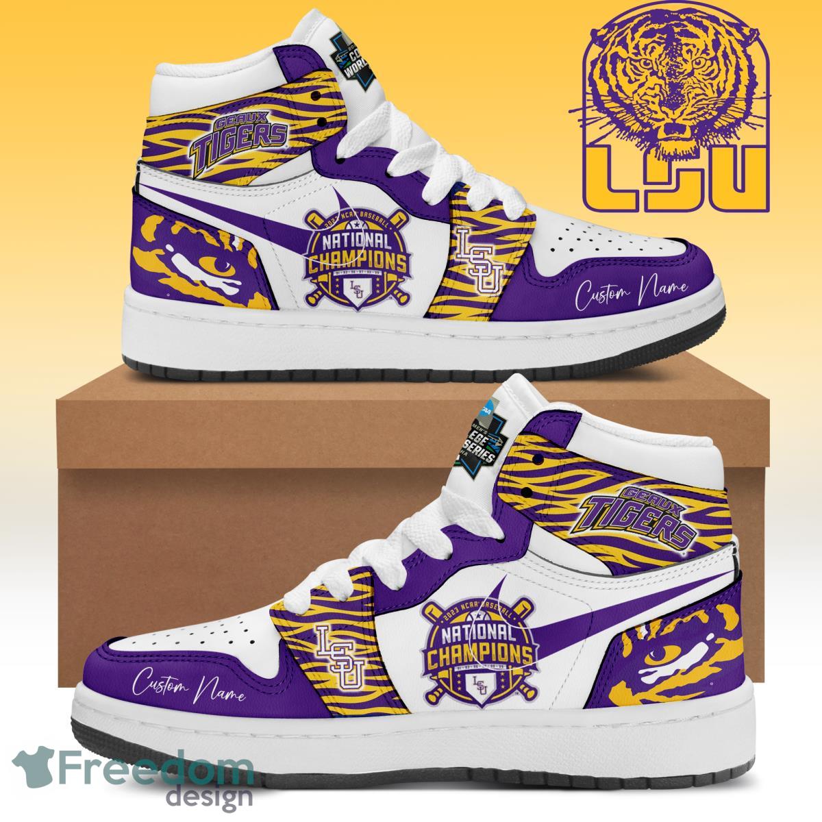 LSU Tigers AJ1 High Sneakers Shoes For Men And Women Calebmatthewhans