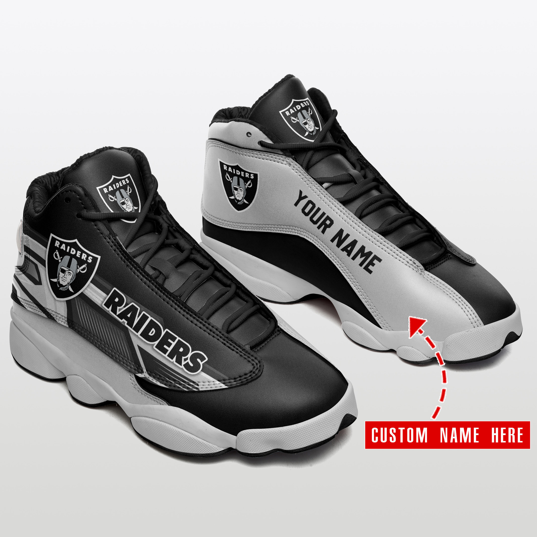Las Vegas Raiders NFL AJ13 Sneakers Shoes For Men And Women Calebmatthewhans