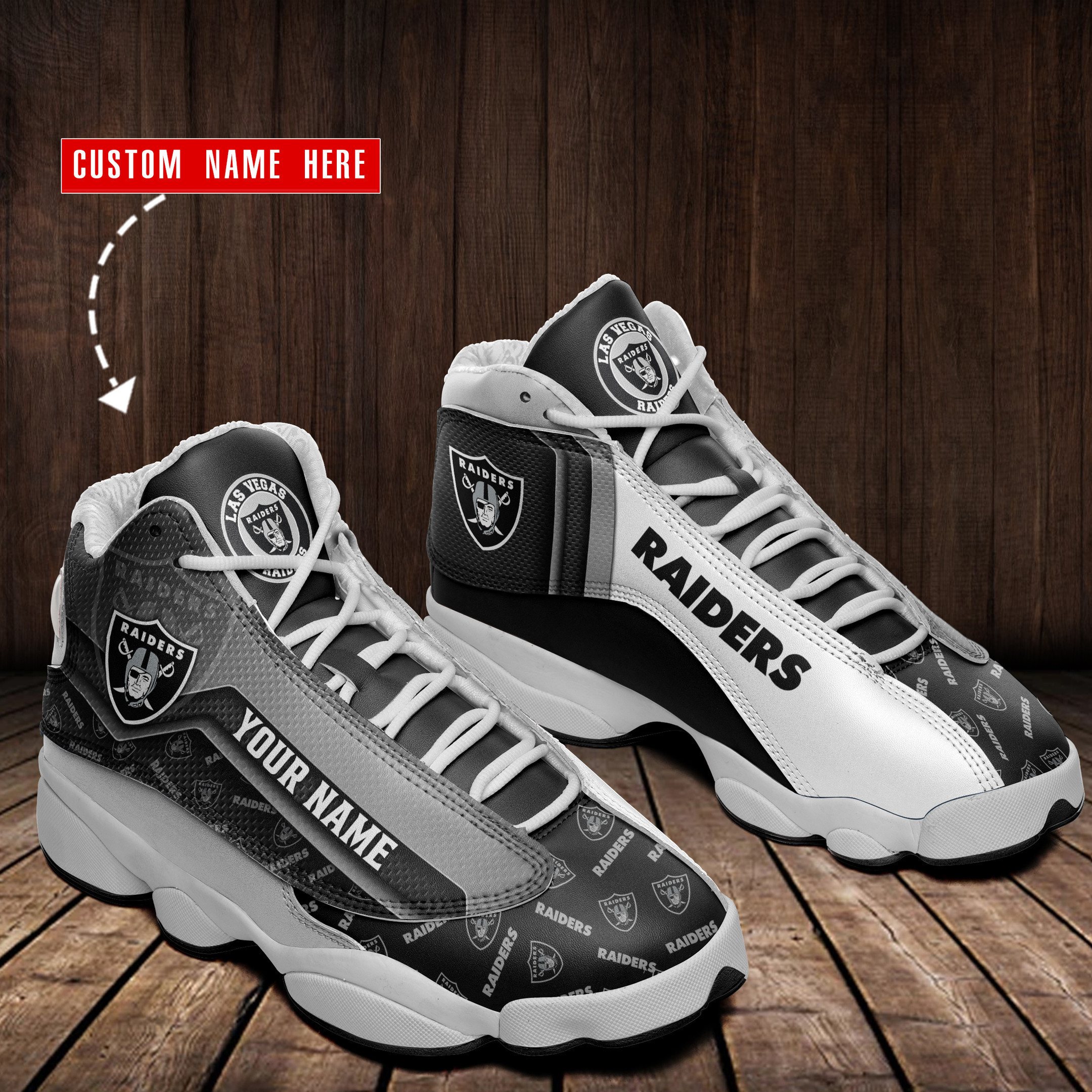 Las Vegas Raiders NFL AJ13 Sneakers Shoes For Men And Women Calebmatthewhans