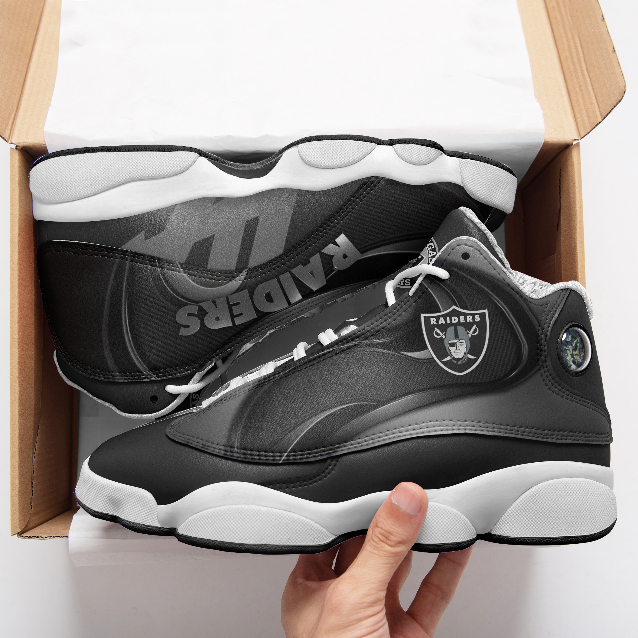 Las Vegas Raiders NFL AJ13 Sneakers Shoes For Men And Women Calebmatthewhans
