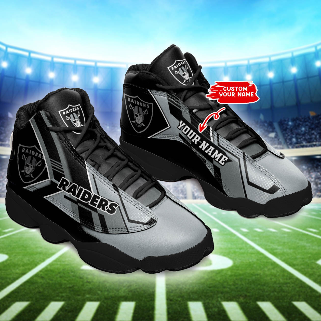 Las Vegas Raiders NFL AJ13 Sneakers Shoes For Men And Women Calebmatthewhans