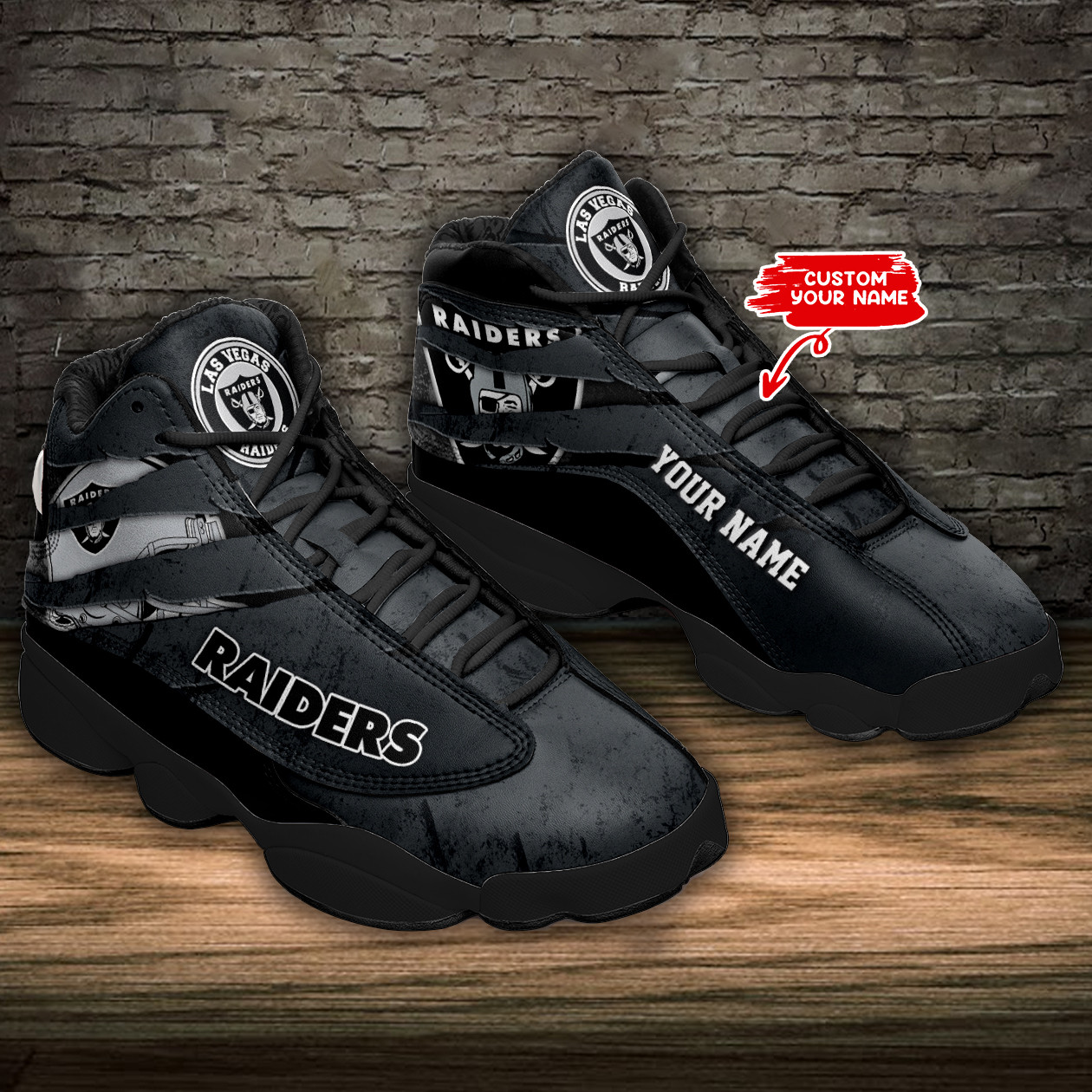 Las Vegas Raiders NFL AJ13 Sneakers Shoes For Men And Women Calebmatthewhans